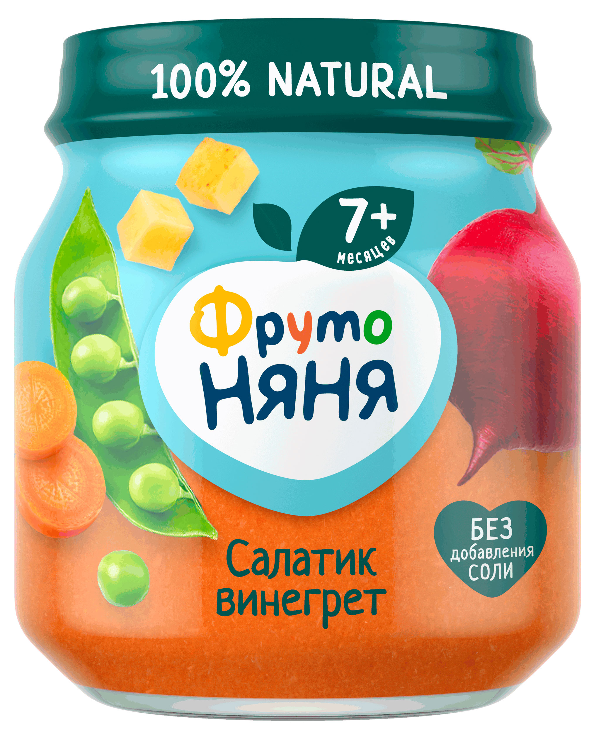 Изображение товара Пюре овощное ФрутоНяня Салатик Винегрет 110 г для детей с 7 месяцев