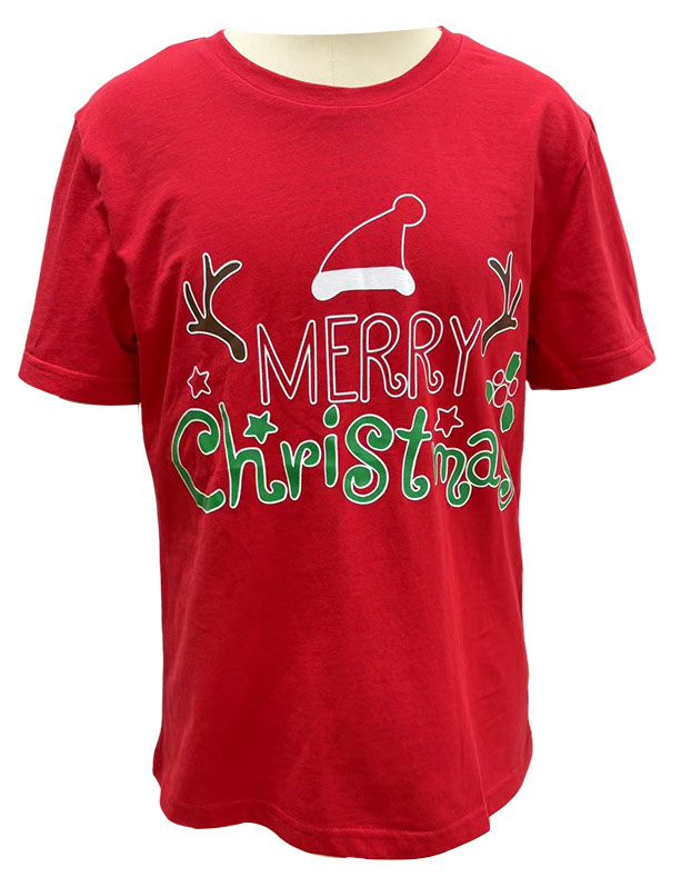 

Футболка для девочки новогодняя красная, р 116-164