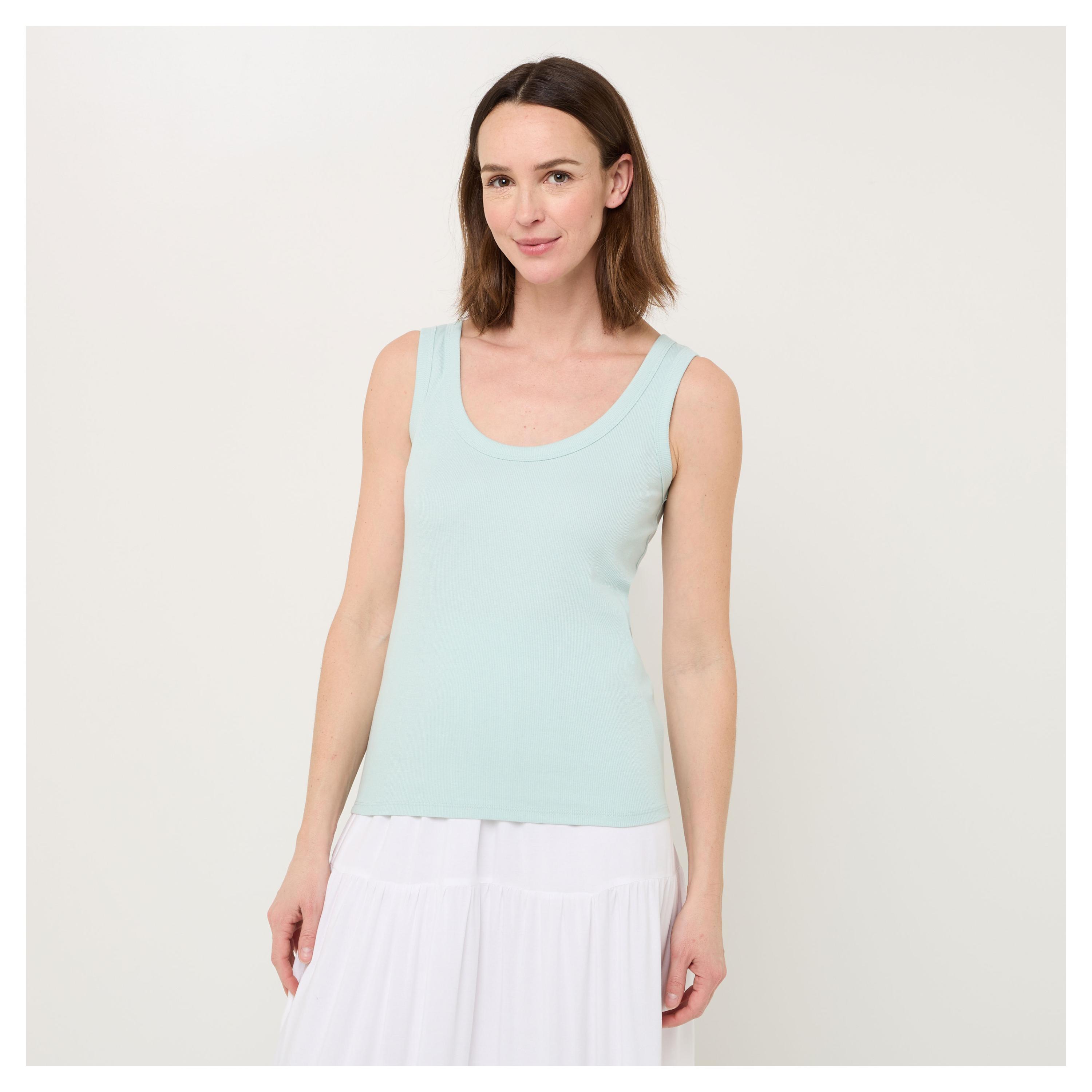 Изображение товара Майка женская InExtenso светло-зеленая круглой горловины без рукавов