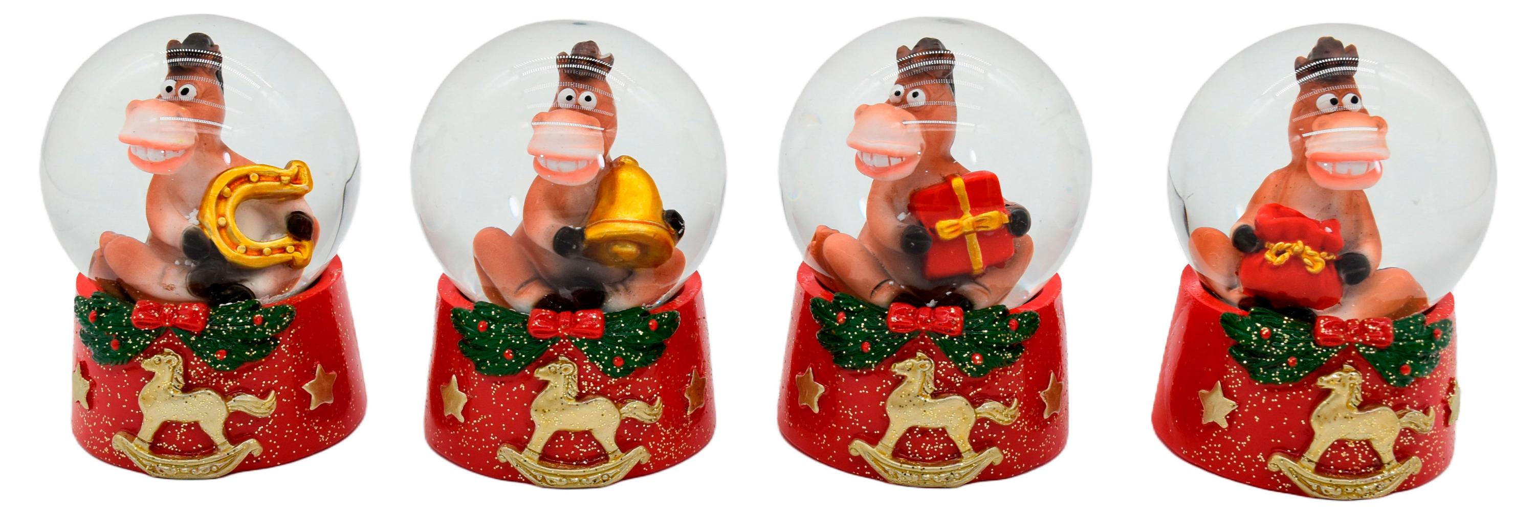 

Снежный шар Лошадка 9 см, 1 шт в ассортименте