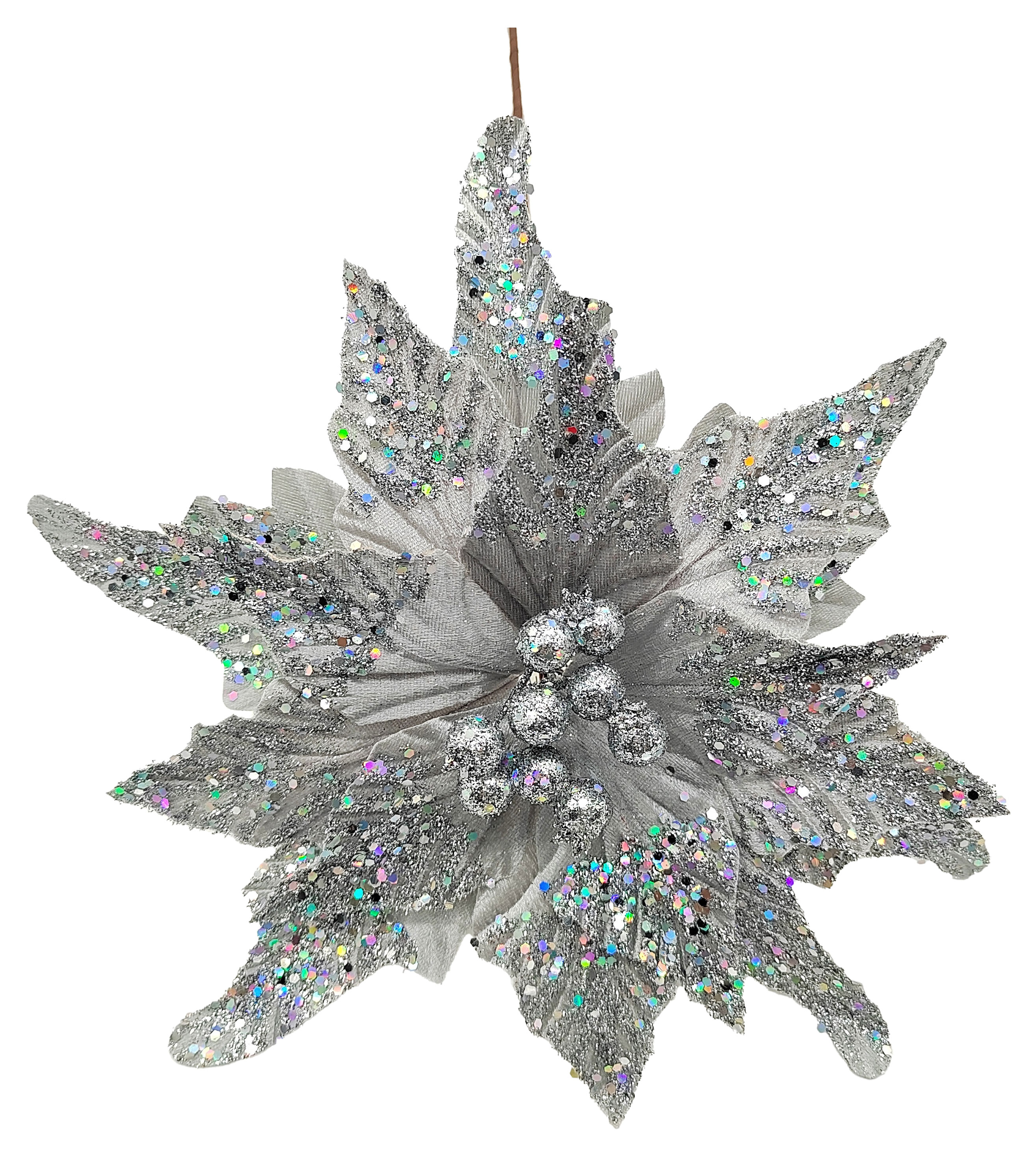 

Украшение Снежная королева Цветок пуансеттия, 32 см