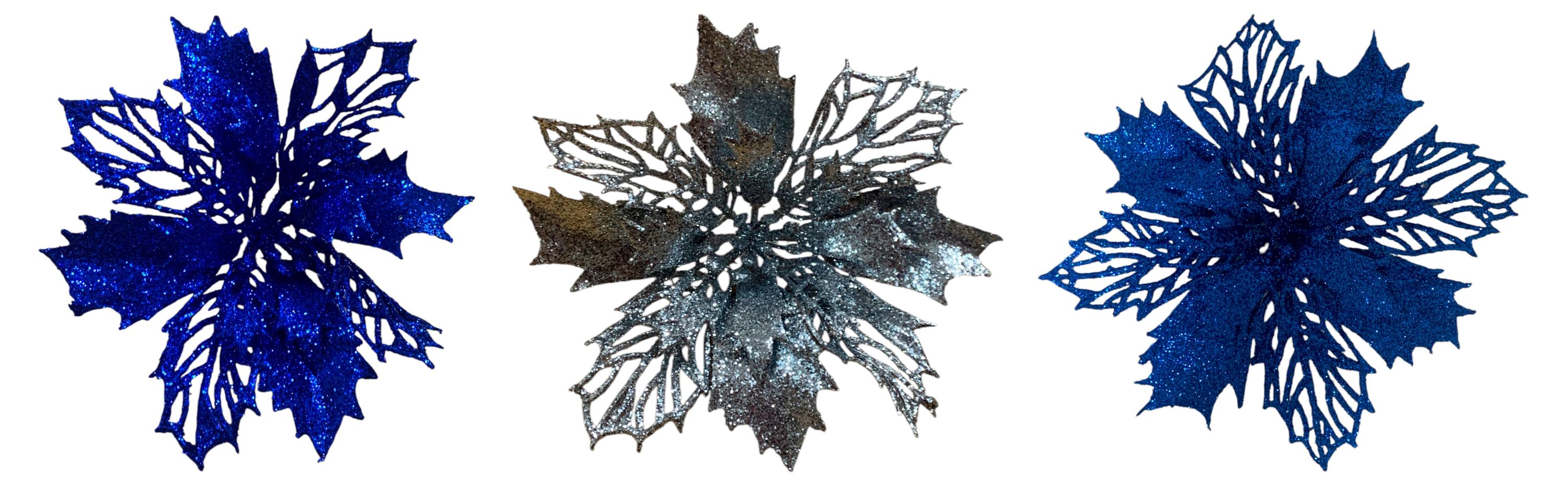 

Украшение Снежная королева Цветок пуансеттия 16 см, 1 шт в ассортименте