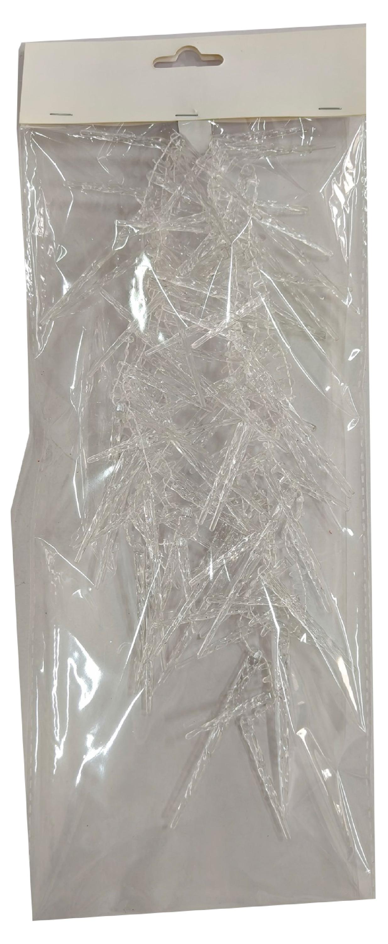 Изображение товара Бусы на елку Actuel Сосульки 1,8 м прозрачные новогодние украшения