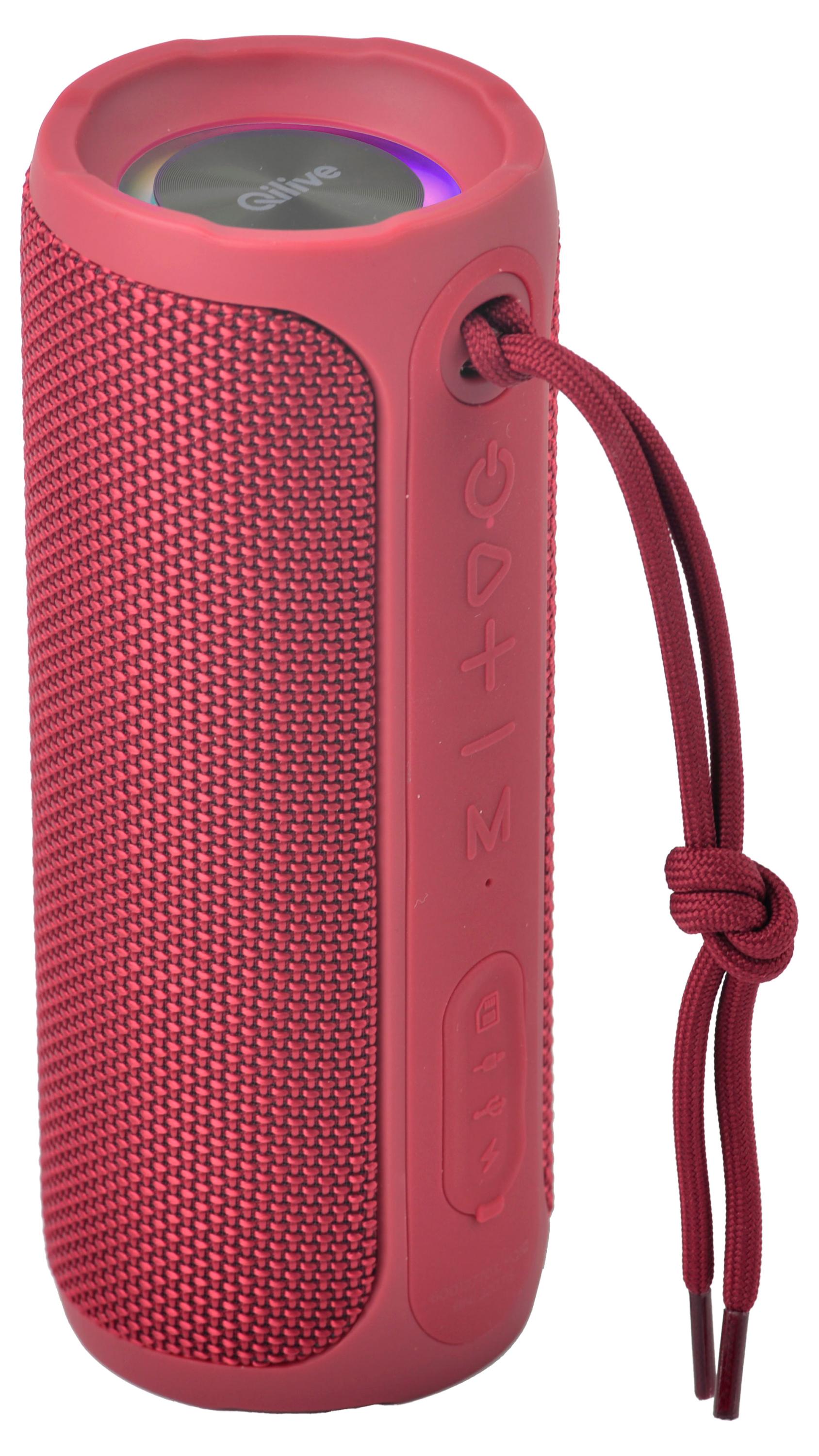 Изображение товара Беспроводная колонка Qilive MQ1Q красная с RGB-подсветкой, мощный звук и тайминг 8ч