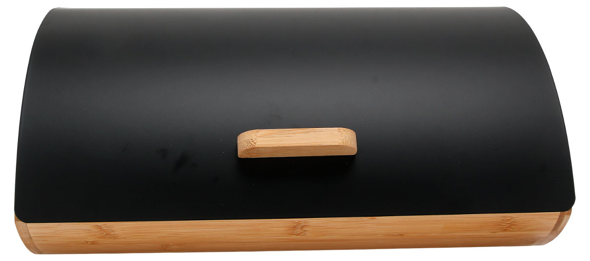 Изображение товара Хлебница металлическая Actuel черная 35.5х24х15.7 см для хранения хлеба и хлебобулочных изделий