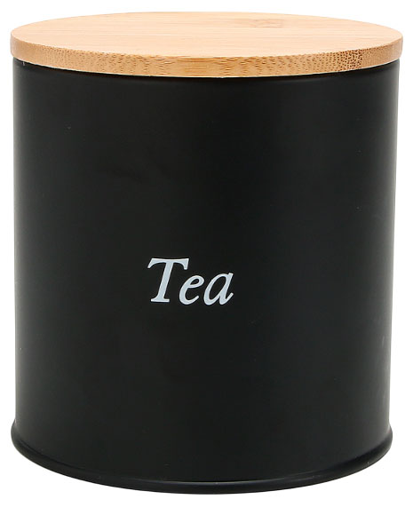 Изображение товара Металлическая банка для чая Actuel черная 600 мл - стильное хранение чая