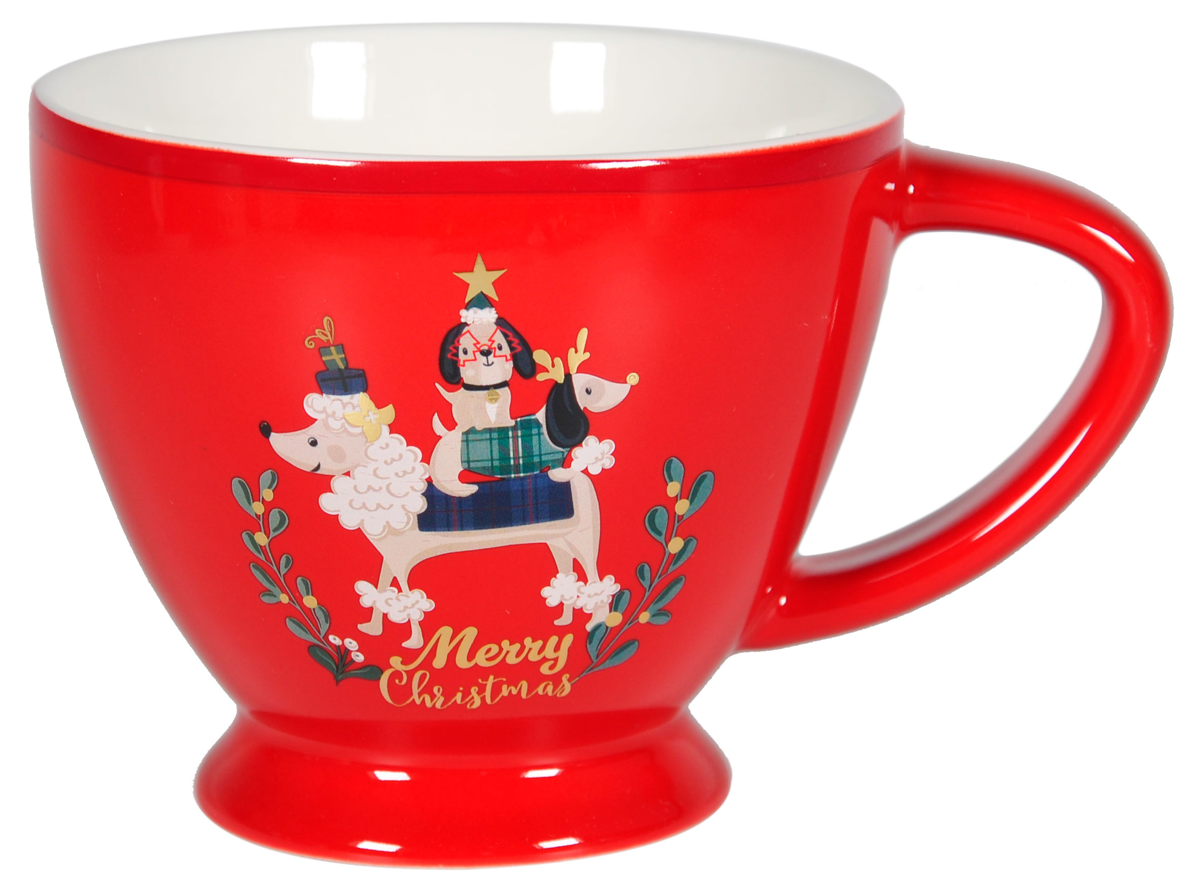 Изображение товара Кружка Actuel Merry Christmas красная 400 мл из костяного фарфора