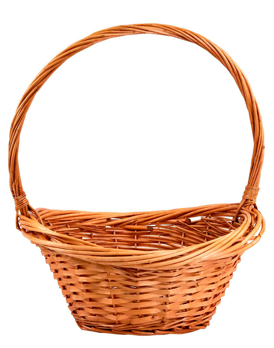 

Корзина плетеная ива коричневая для цветов и подарков, 40х30х15х45 см