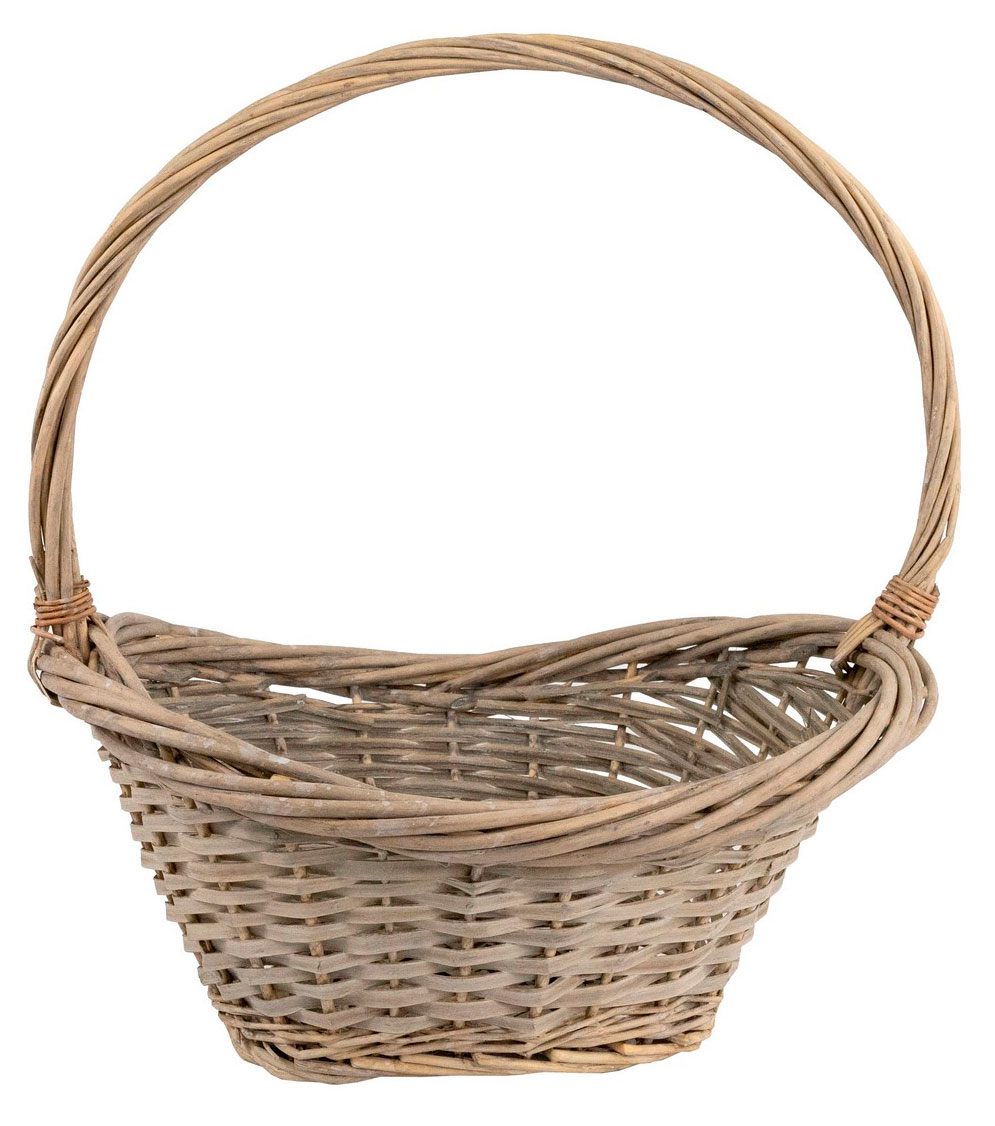 Изображение товара Корзина плетеная ива светло-коричневая для цветов и подарков, 40х30х15х45 см