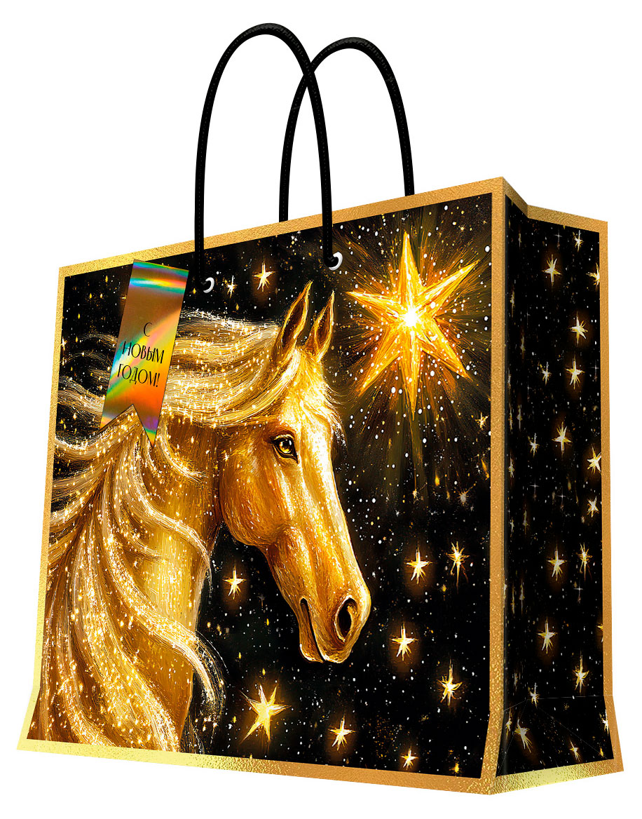 Изображение товара Подарочный бумажный пакет Феникс-Презент 33x26x14 см ассорти