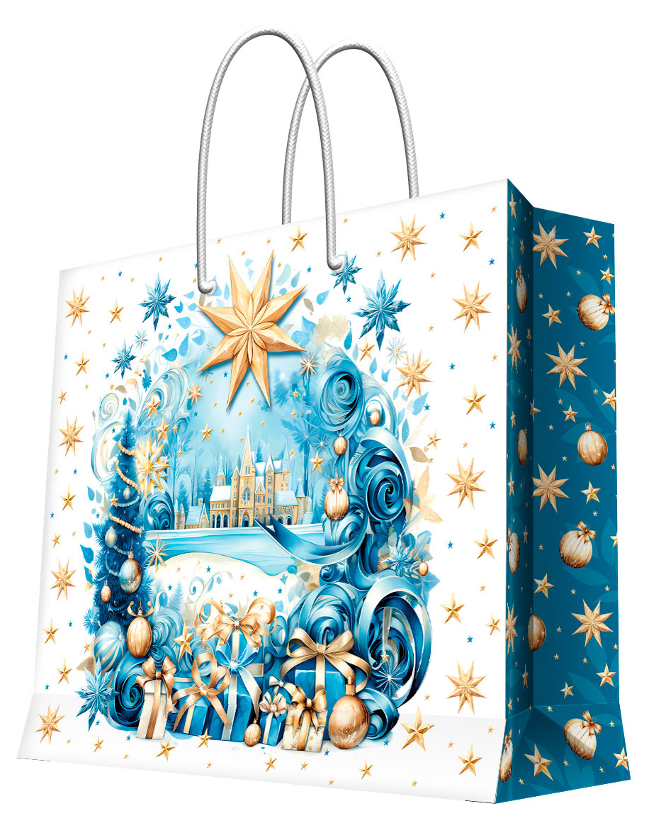 Изображение товара Подарочный бумажный пакет Феникс-Презент 41x33x16 см с ручками ассортименты