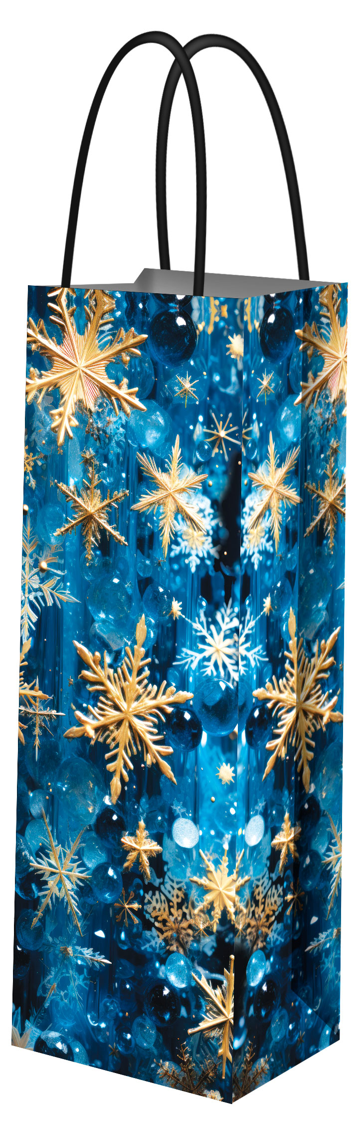 Изображение товара Пакет подарочный для бутылки «Феникс-Презент» бумажный 13x36x8 см, 1 шт в ассортименте