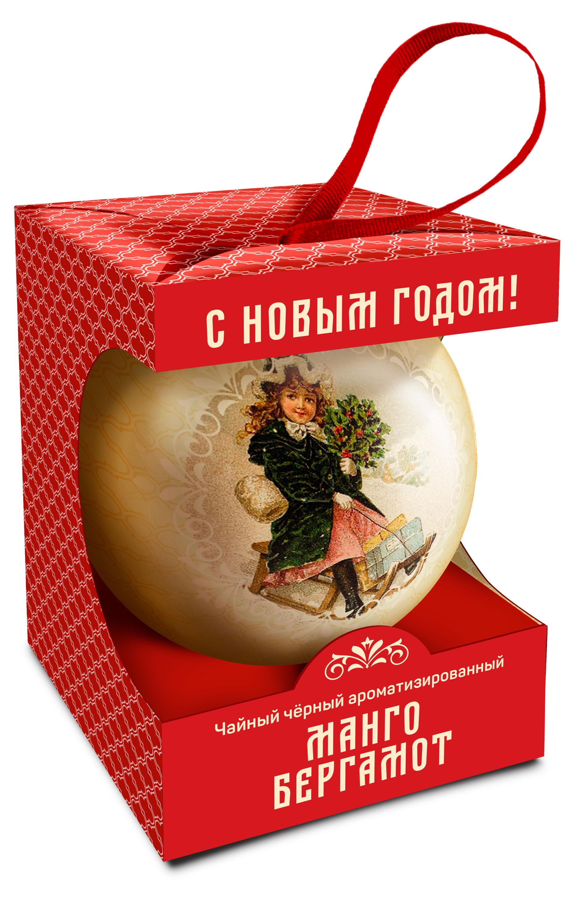 

Чай черный TEACO Новогодний шар Манго и бергамот, 20 г