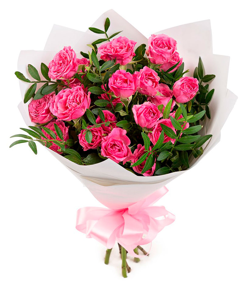 

Букет живых срезанных цветов 38 Моно роза из 7 кустовых роз в упаковке в ассортименте h 50 см, 1 шт