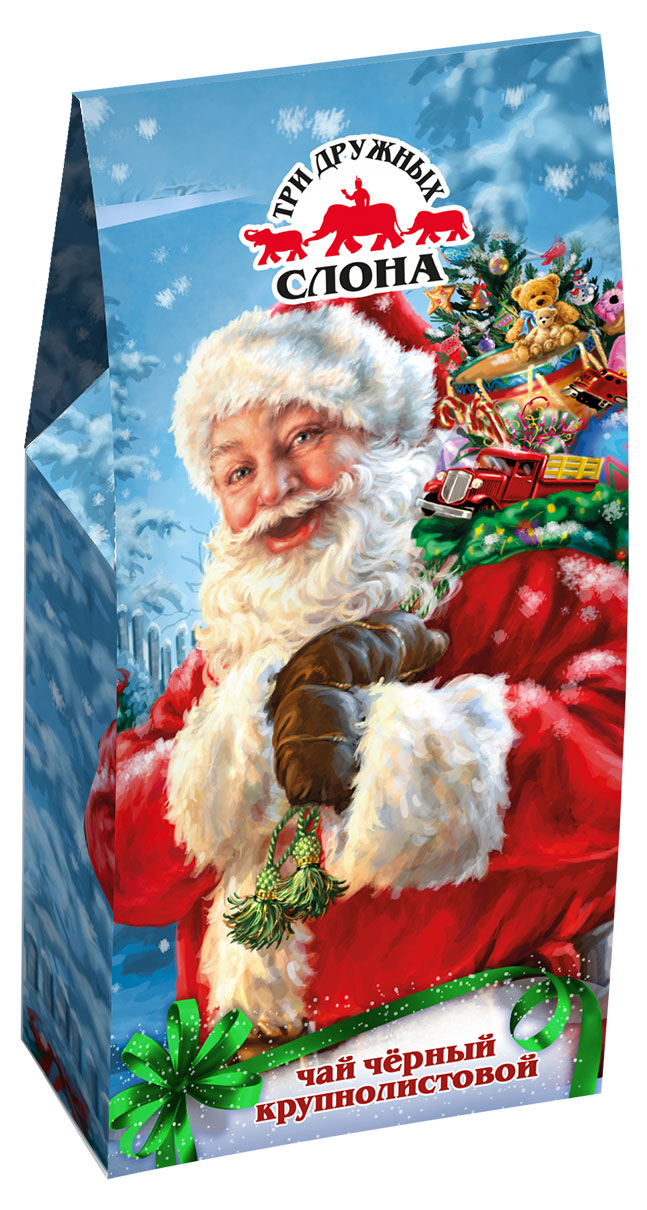 Изображение товара Чай черный Три Дружных Слона Зимнее настроение Дед Мороз 50 г