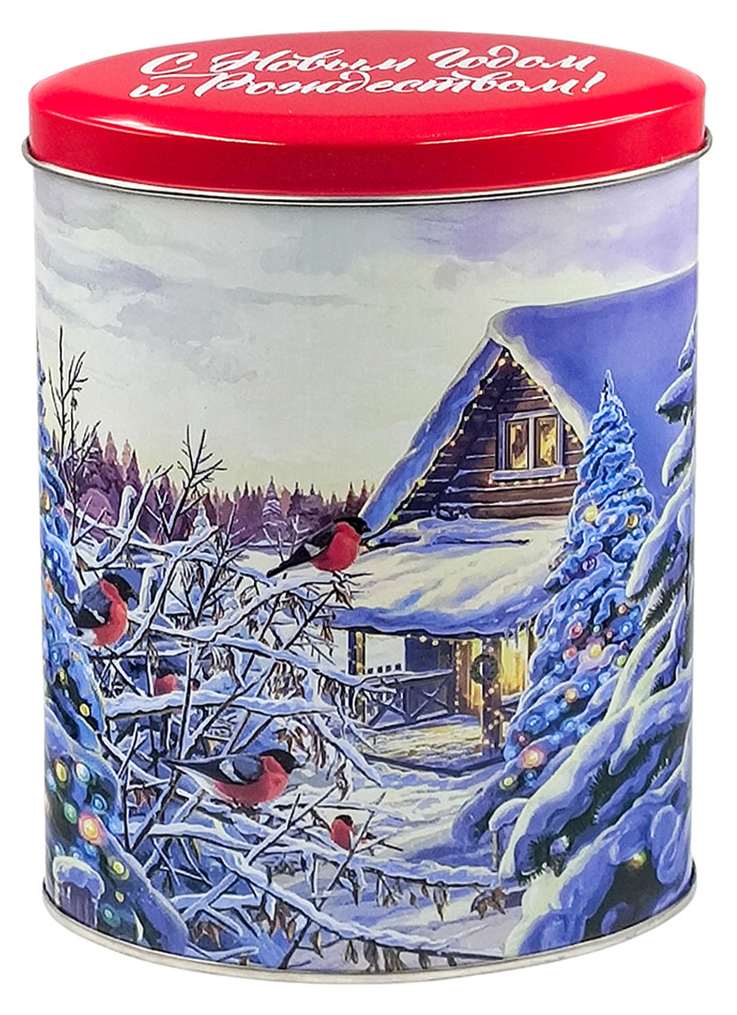 Изображение товара Черный крупнолистовой чай Зимнее настроение 50 г подарочная банка