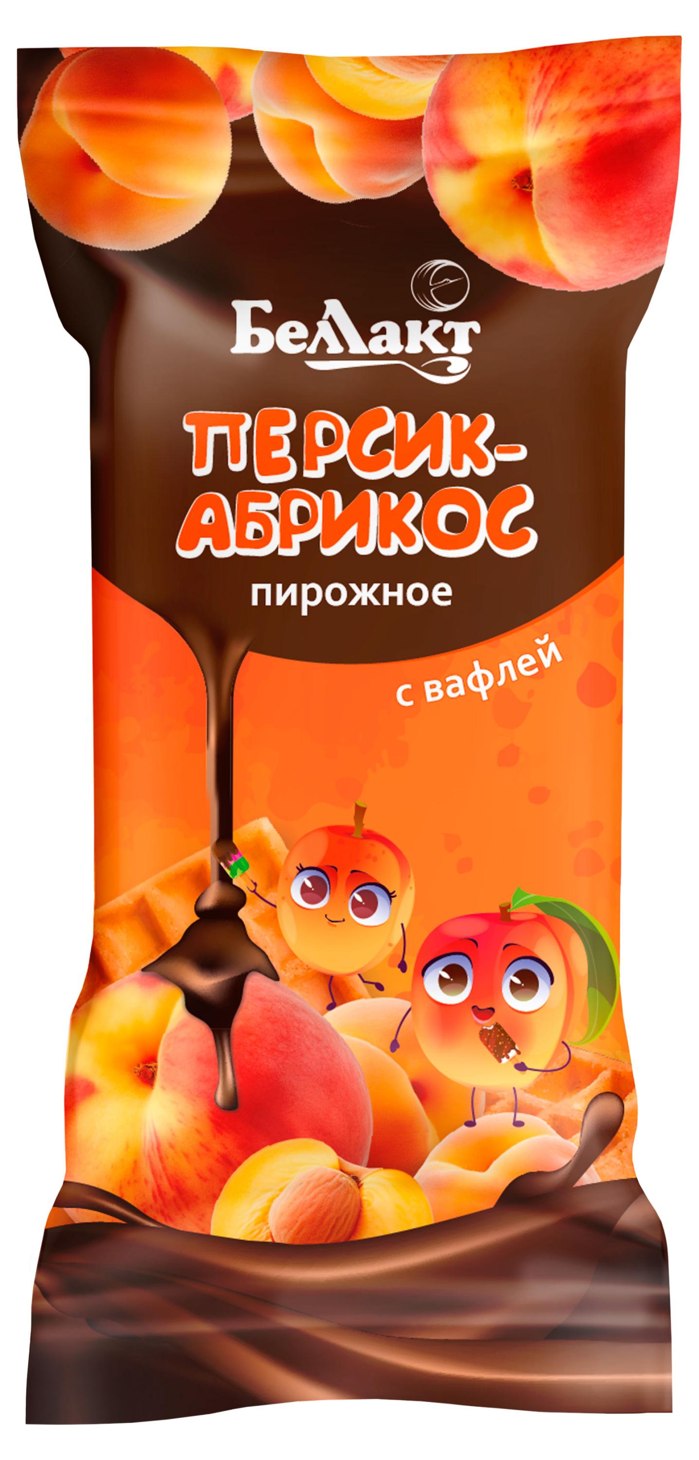 

Пирожное с творогом Беллакт с вафлей с начинкой персик абрикос в глазури 23% БЗМЖ Беларусь охлажденное, 50 г