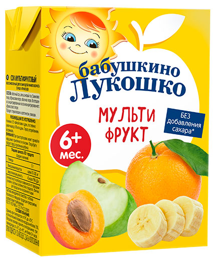 Изображение товара Сок «Бабушкино Лукошко» мультифрукт без добавления сахара с 6 мес., 200 мл