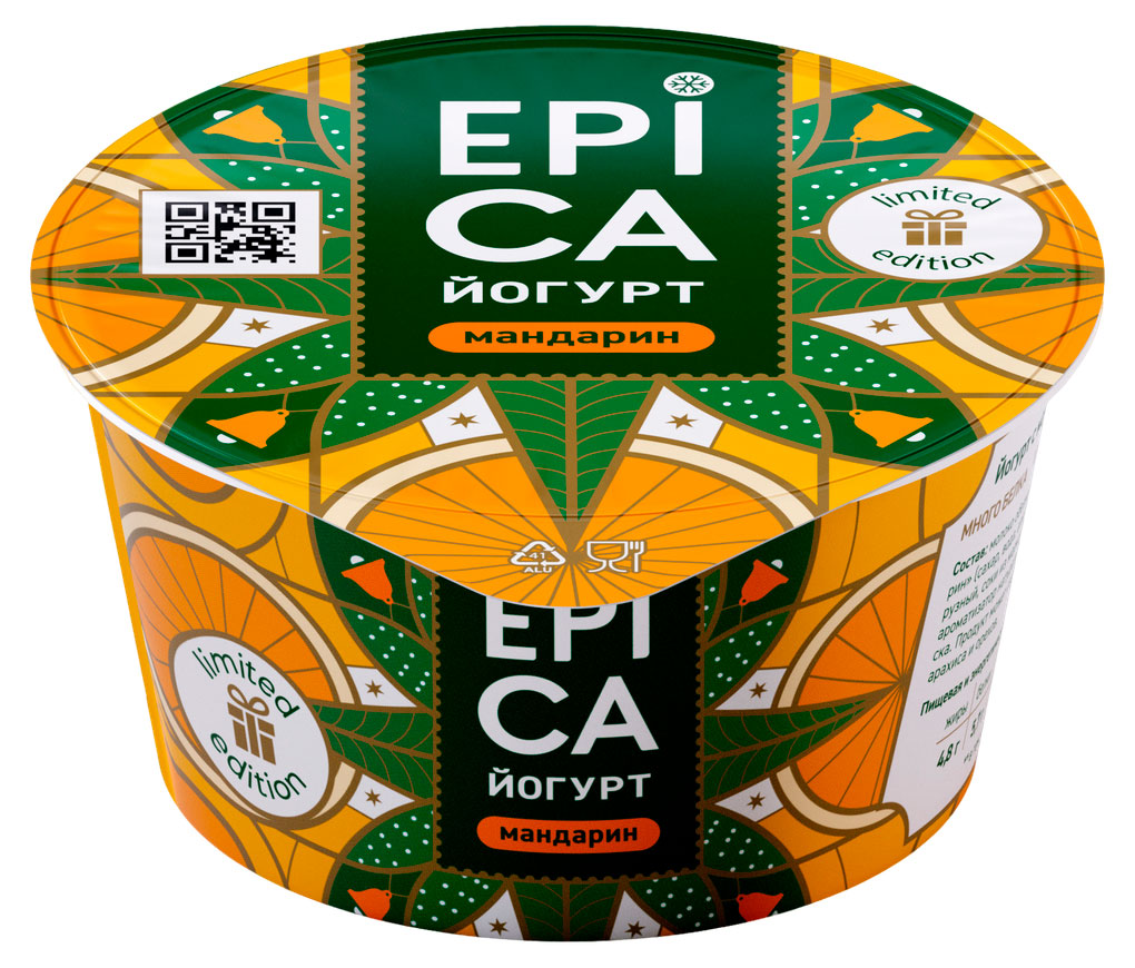 

Йогурт густой EPICA Мандарин 4.8% БЗМЖ, 130 г