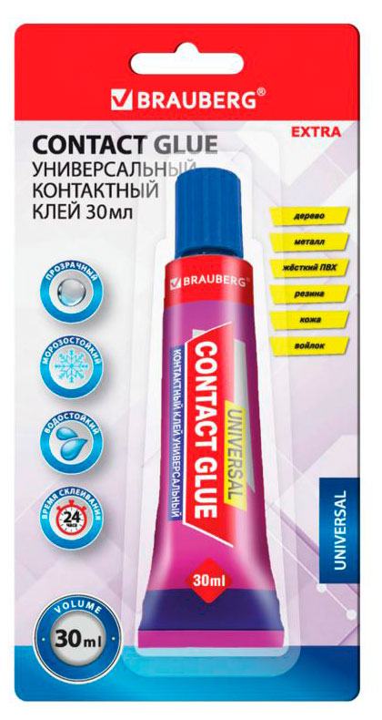 

Клей BRAUBERG универсальный контактный, 30 мл