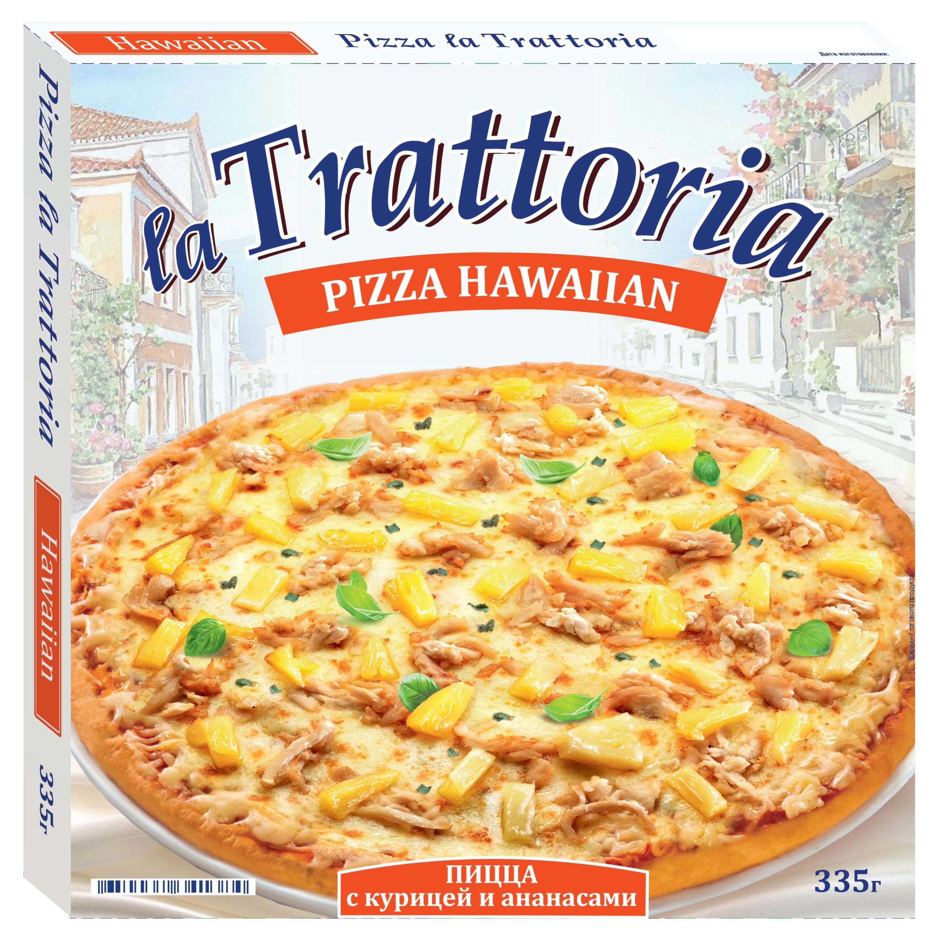 

Пицца La Trattoria с курицей и ананасами замороженная, 335 г