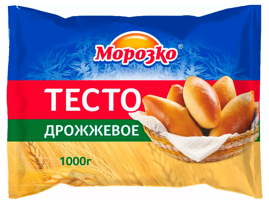 Изображение товара Дрожжевое замороженное тесто Морозко 1 кг для выпечки и запекания
