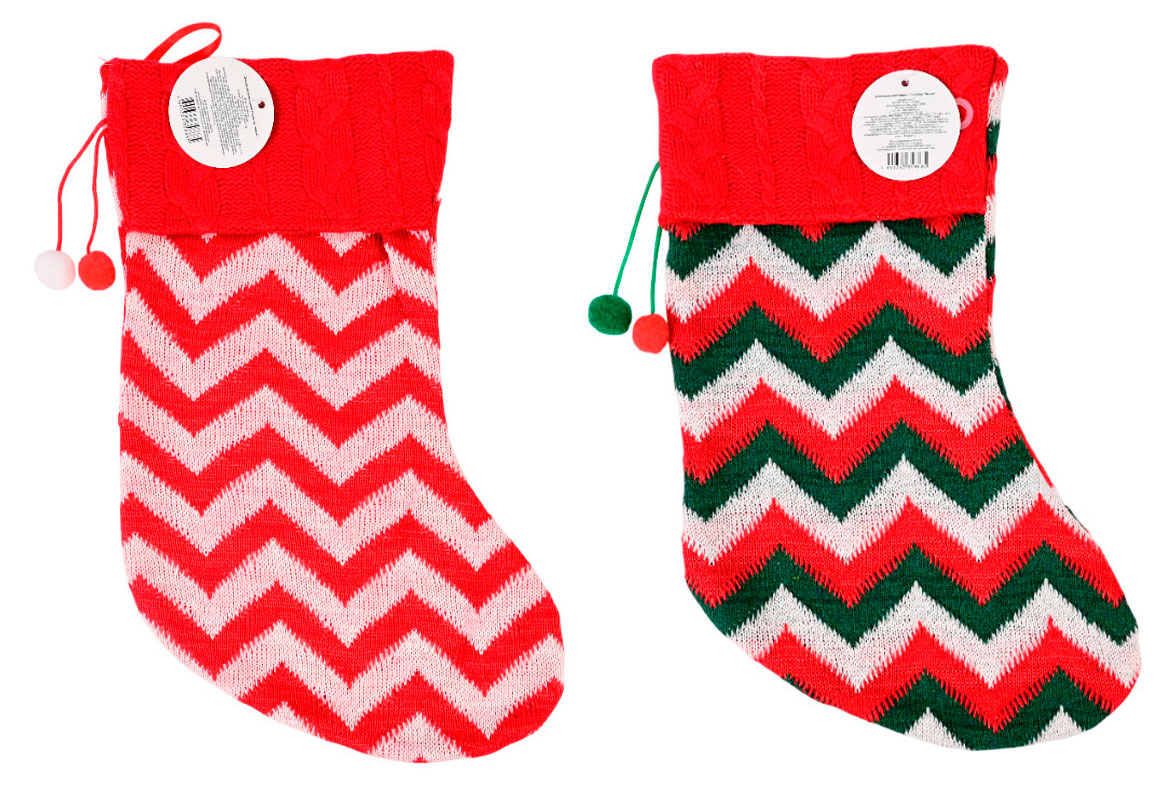 

Декорация Рождественский носок 41 см, 1 шт в ассортименте