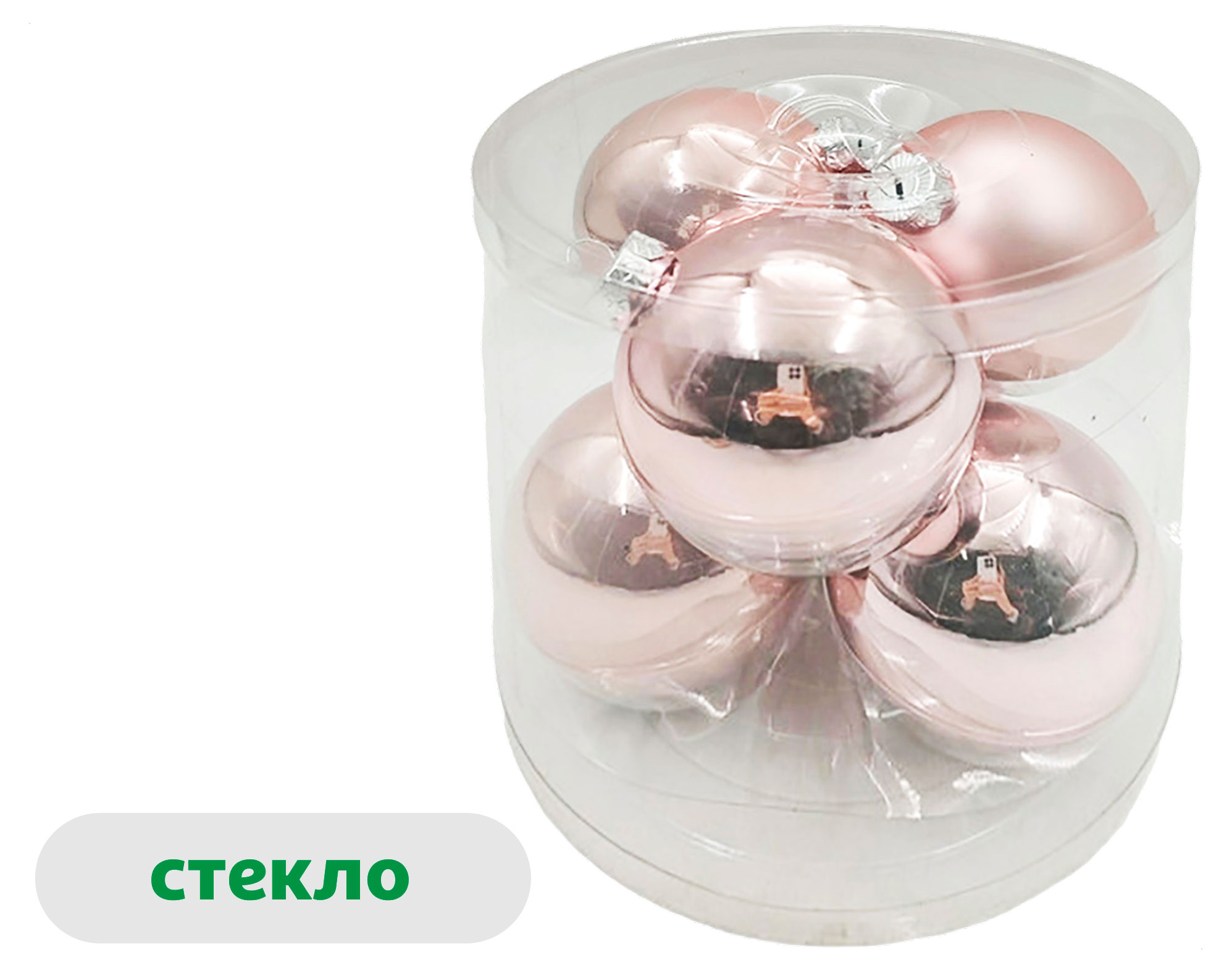 

Набор елочных шаров Actuel стекло розовые, 6 шт