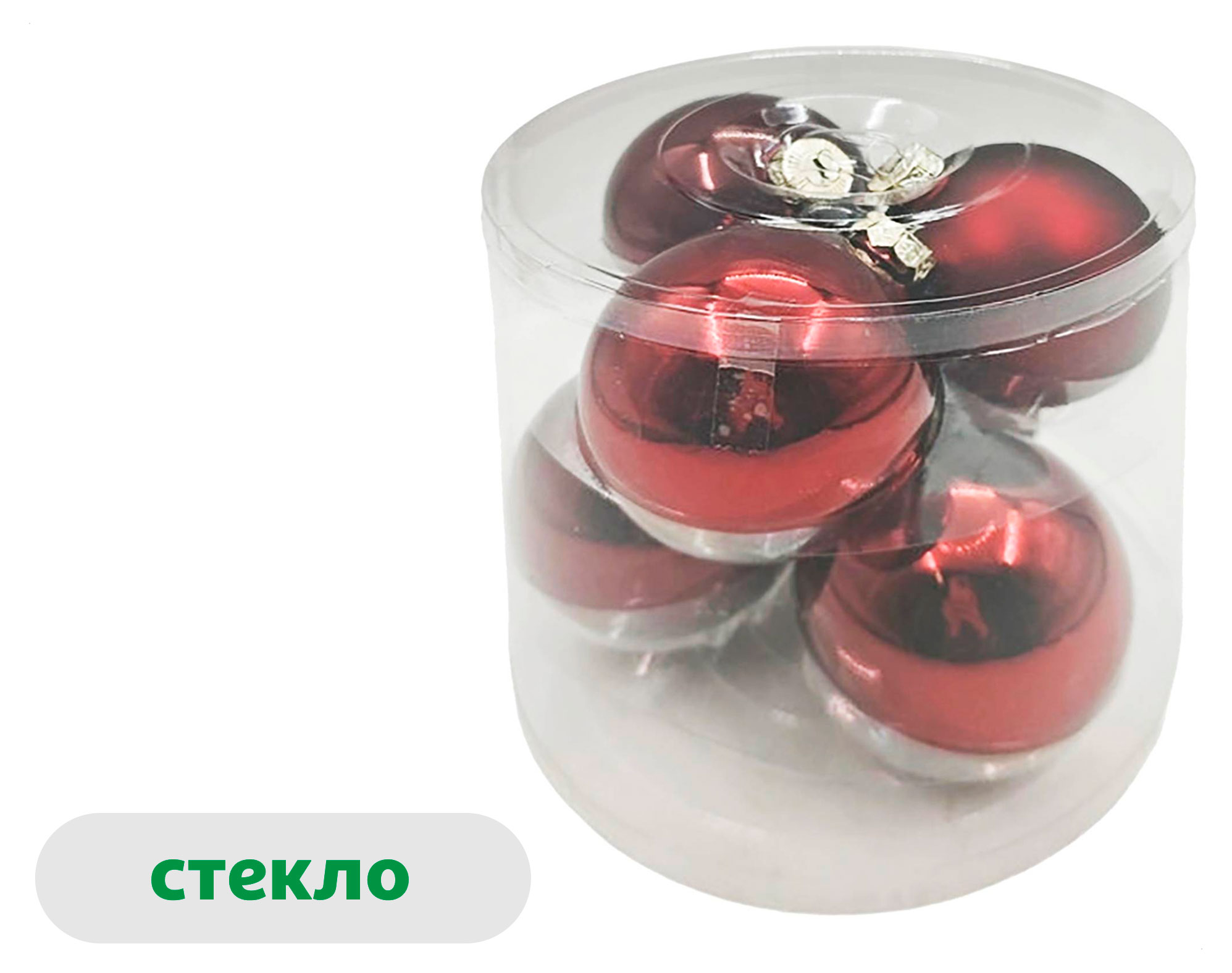 

Набор елочных шаров Actuel стекло красные, 6 шт