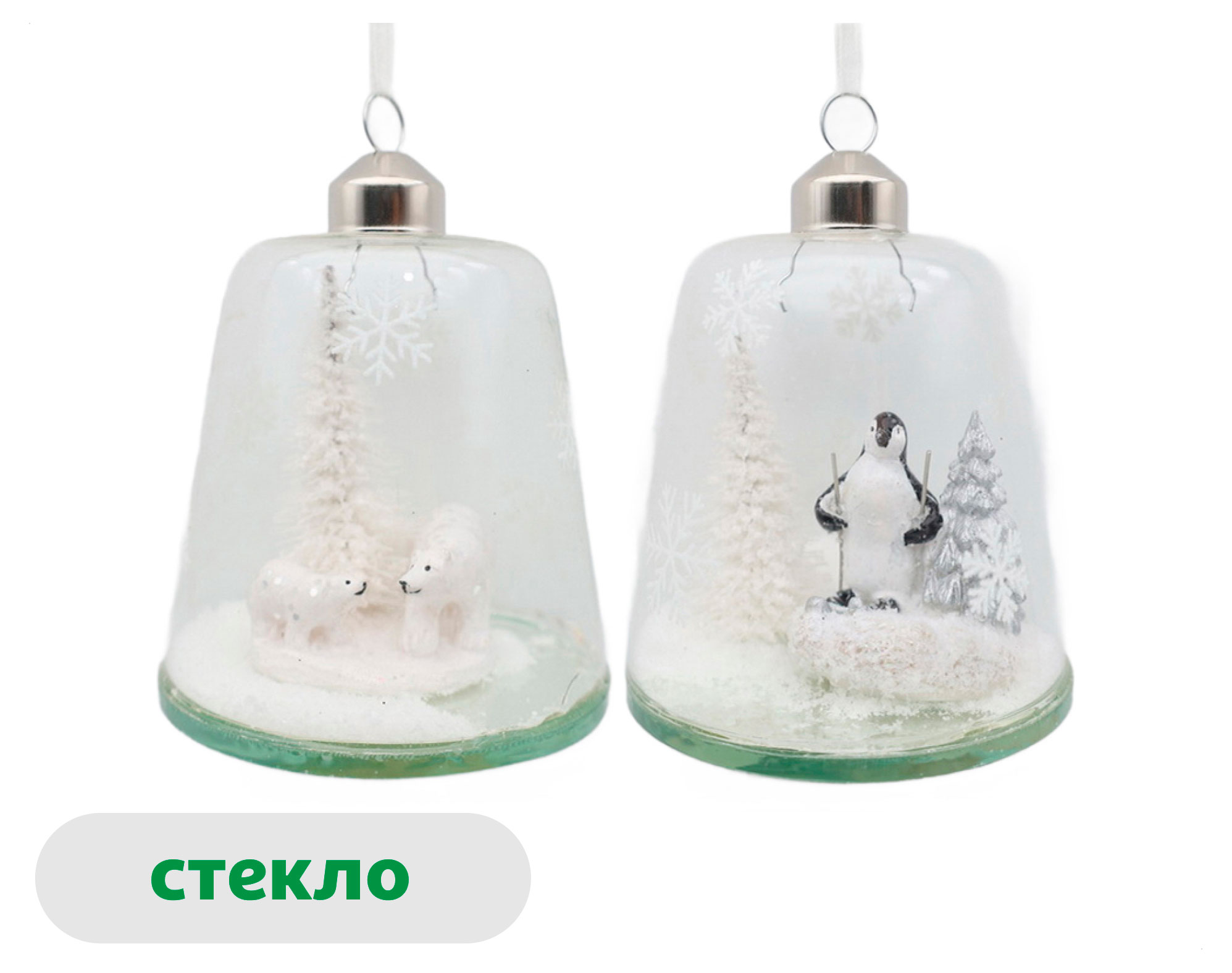 

Елочное украшение Снежная королева Подвеска Купол с фигурками стекло 10 см, 1 шт в ассортименте