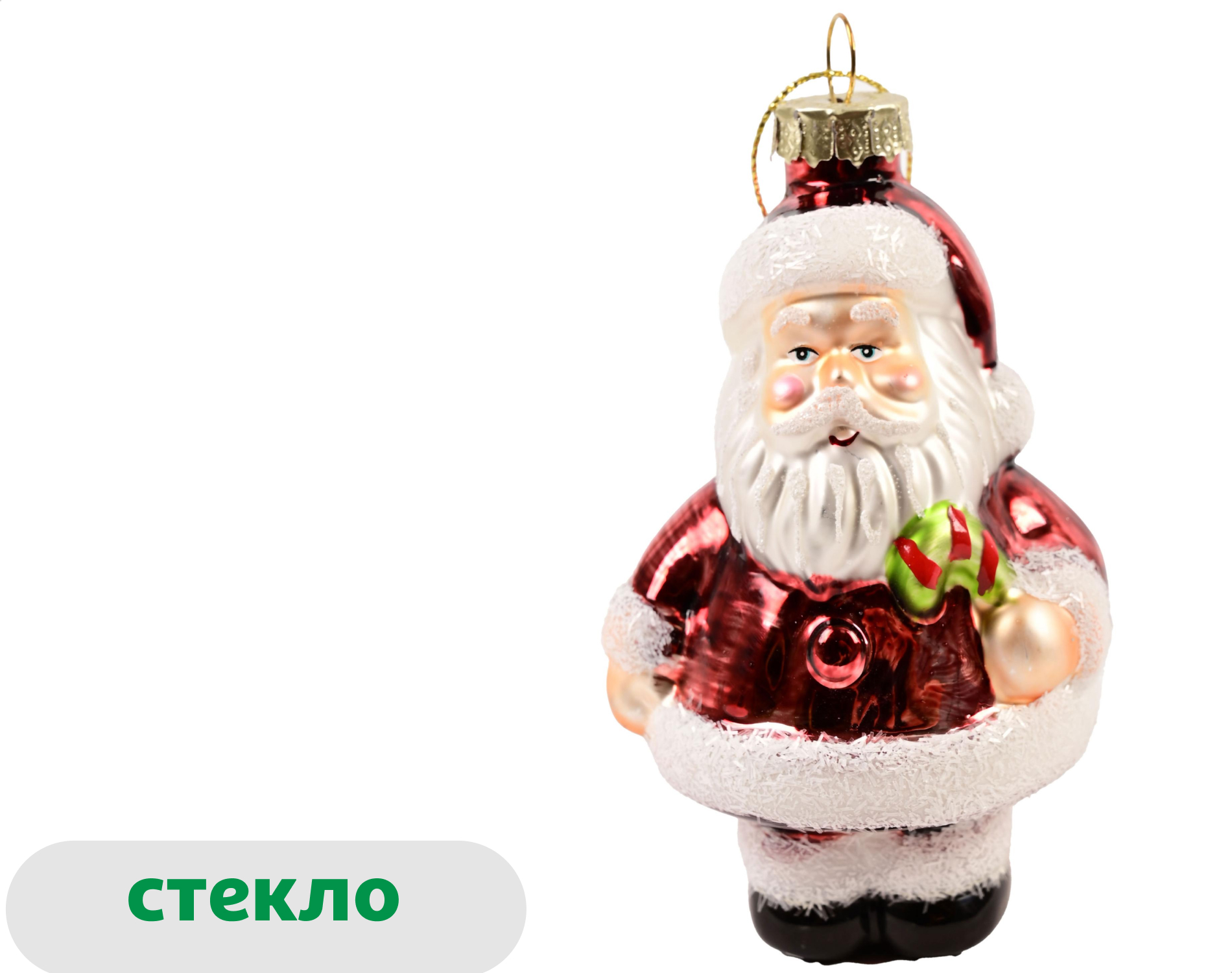 

Подвеска Вокруг света Санта стекло, 10 см