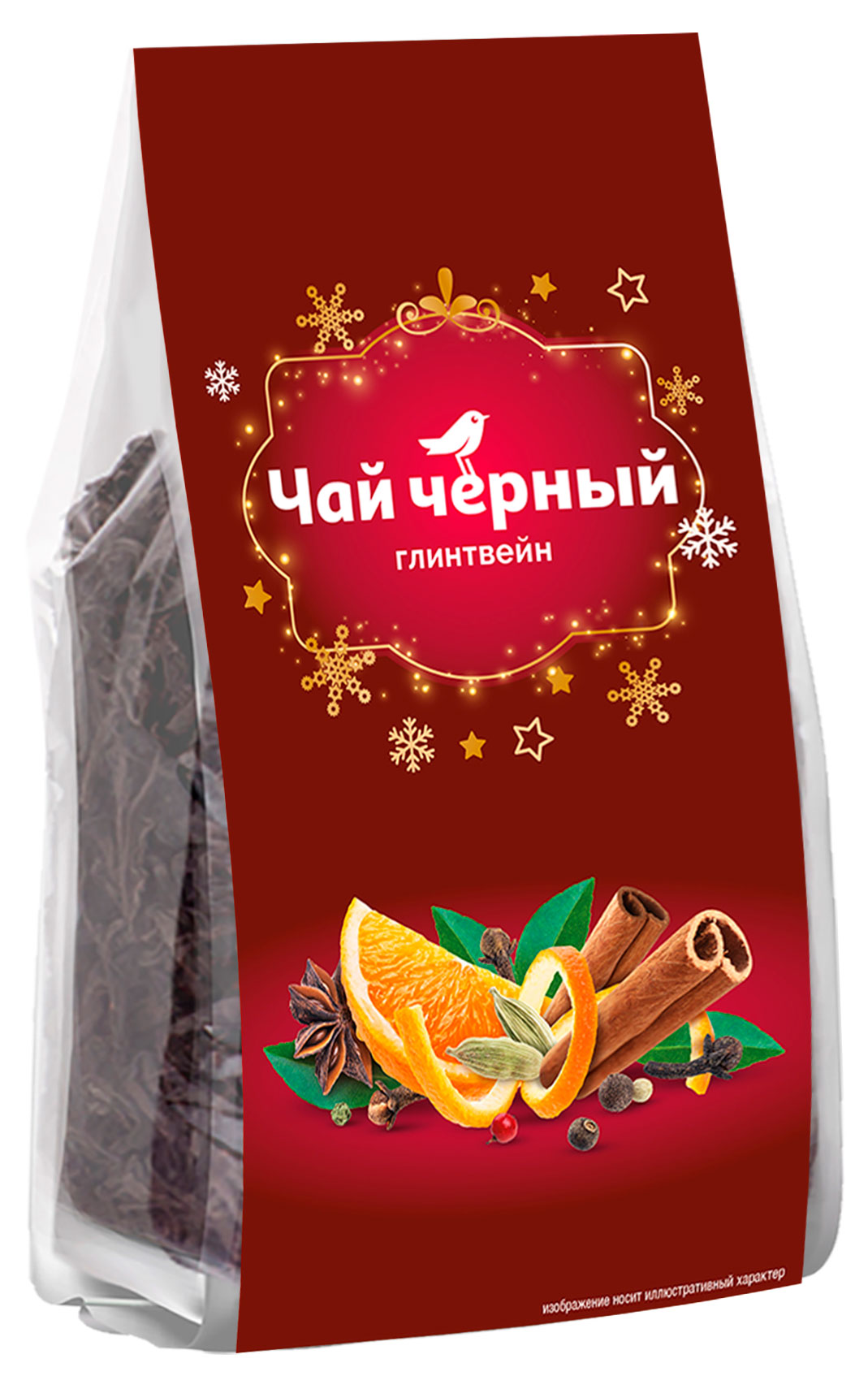 Изображение товара Чай черный АШАН Красная птица Глинтвейн 100 г в подарочной упаковке