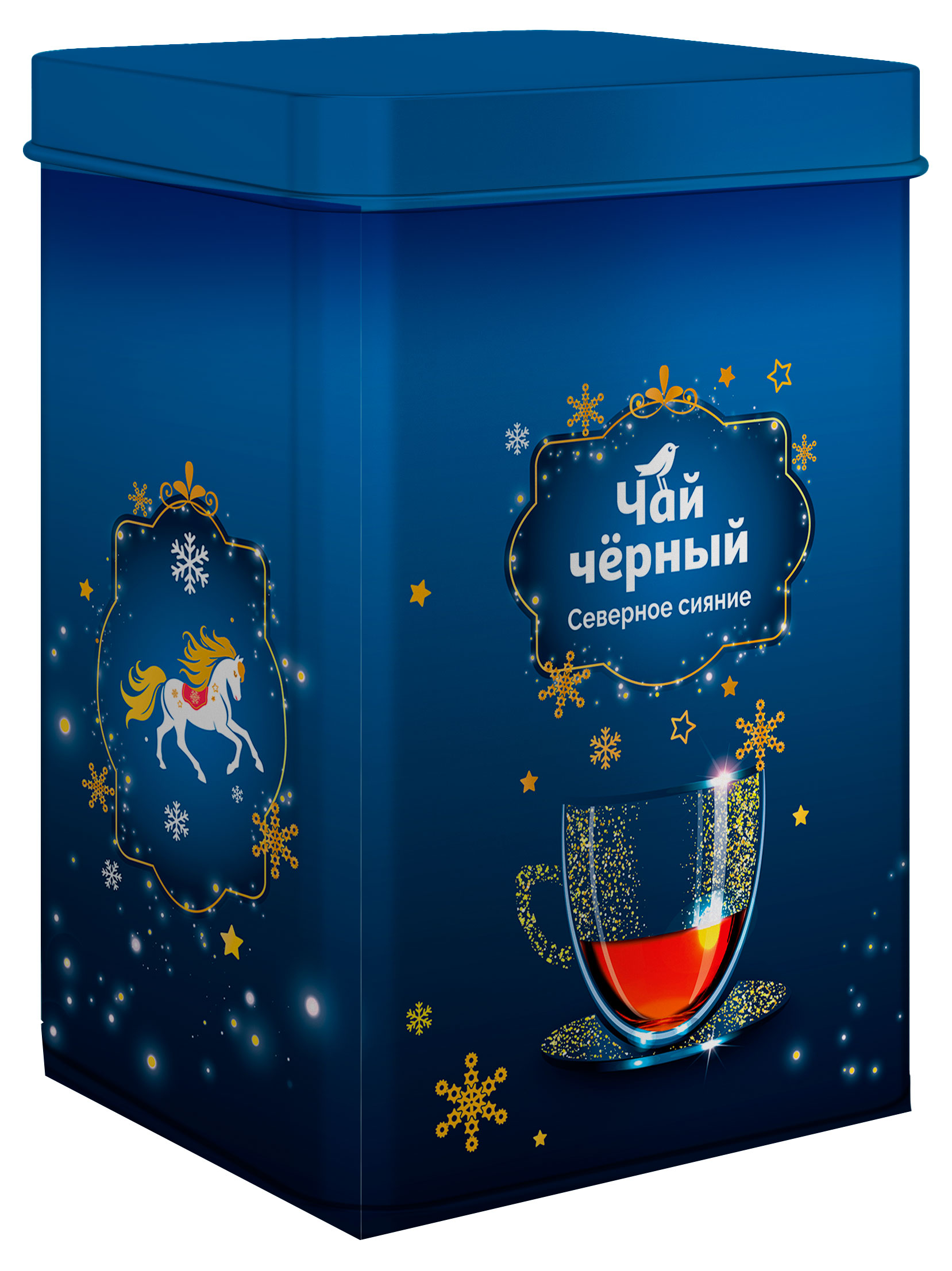 Изображение товара Черный чай АШАН Красная птица Северное сияние 100 г подарочная упаковка