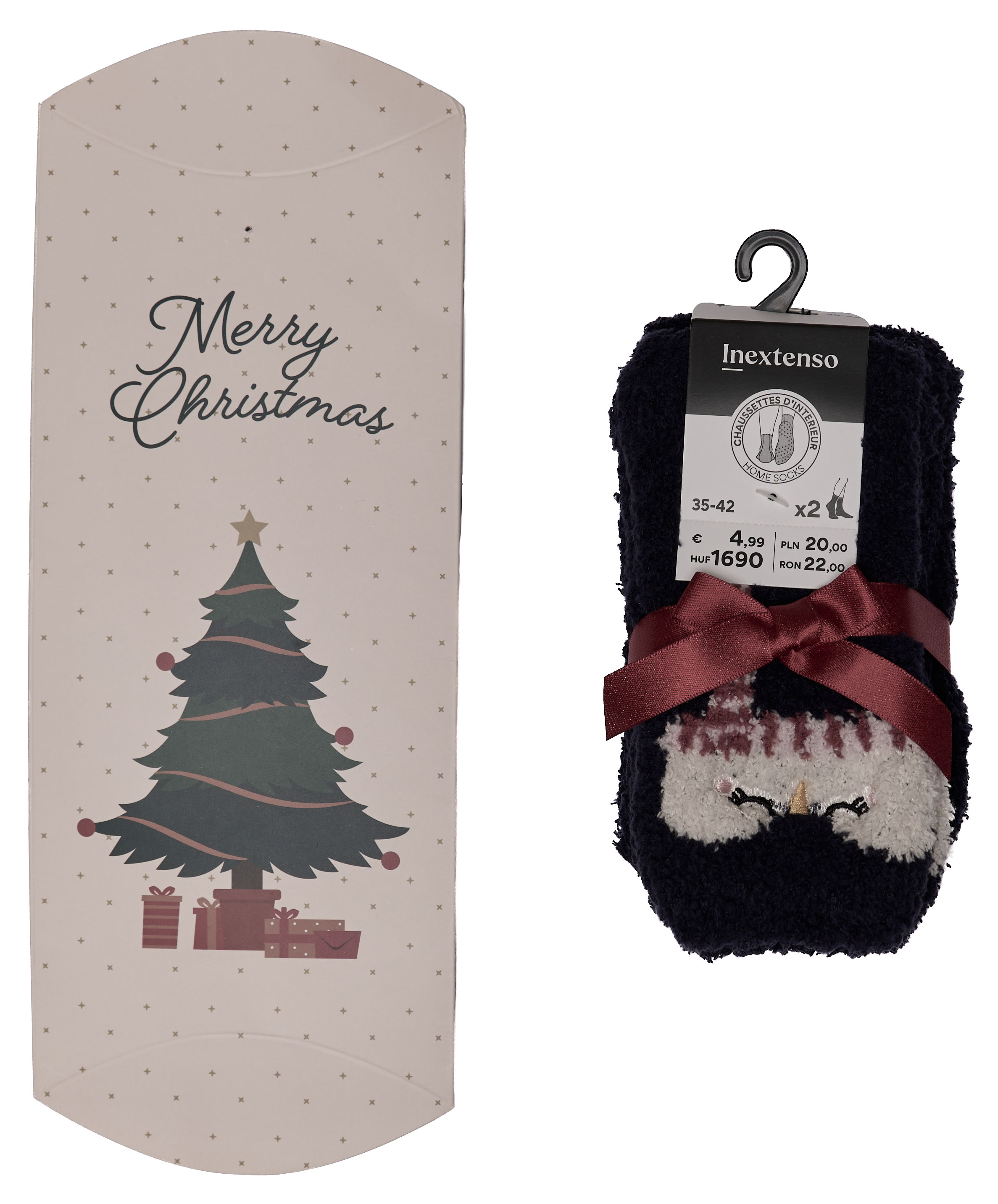 

Носки женские новогодние InExtenso Merry Christmas синие, р 35/38-39/42