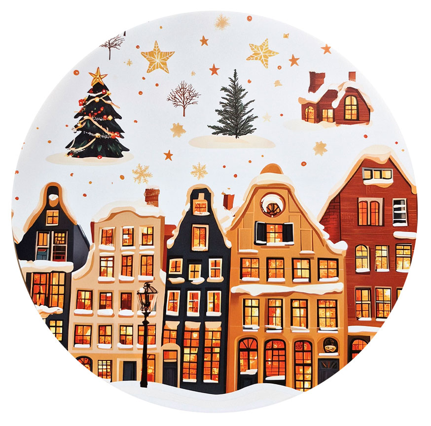 Изображение товара Плейсмат под горячее Амстердам 36 см новогодний дизайн круглый
