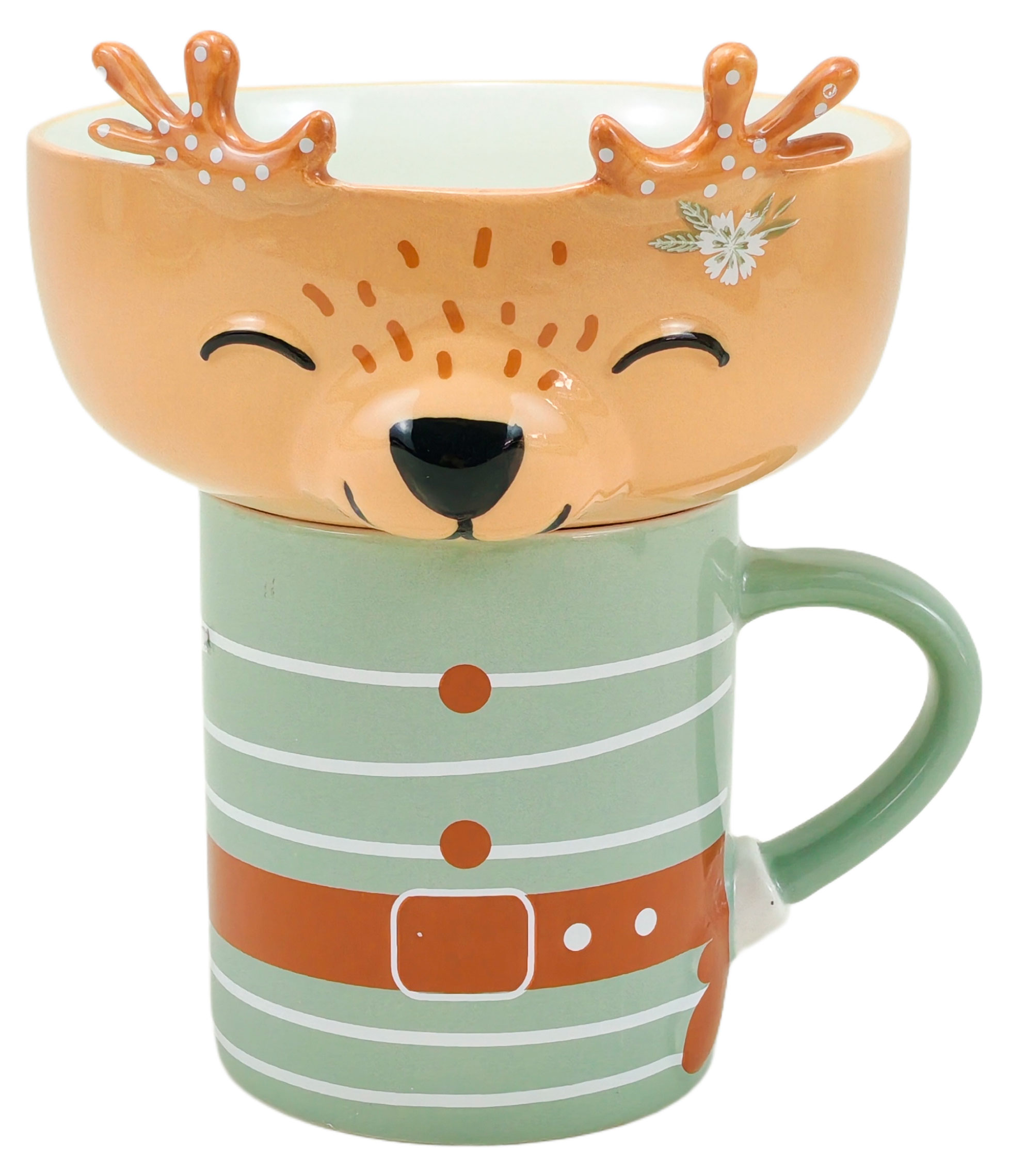 Изображение товара Набор Actuel Вокруг света Олененок кружка салатник фарфор праздничный дизайн