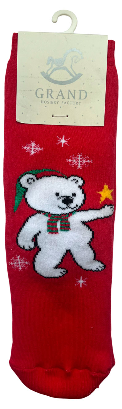 

Носки детские новогодние Гранд Мишка со звездой, р 14-16