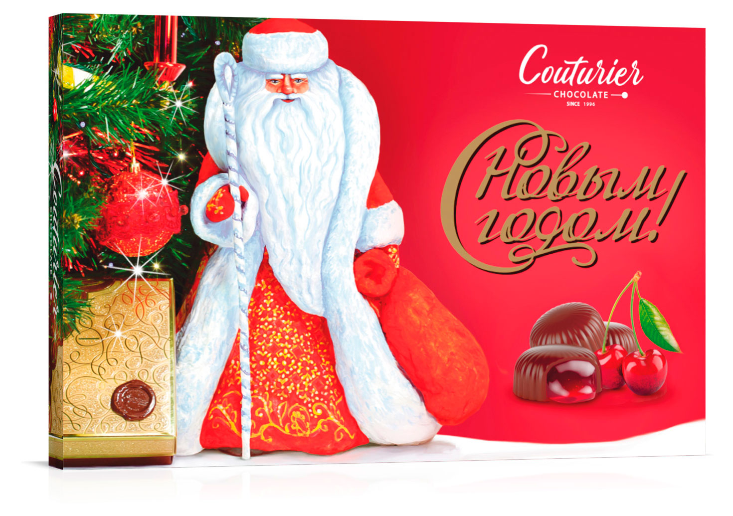 

Конфеты шоколадные Couturier Дед Мороз с помадно-вишневой начинкой, 96 г