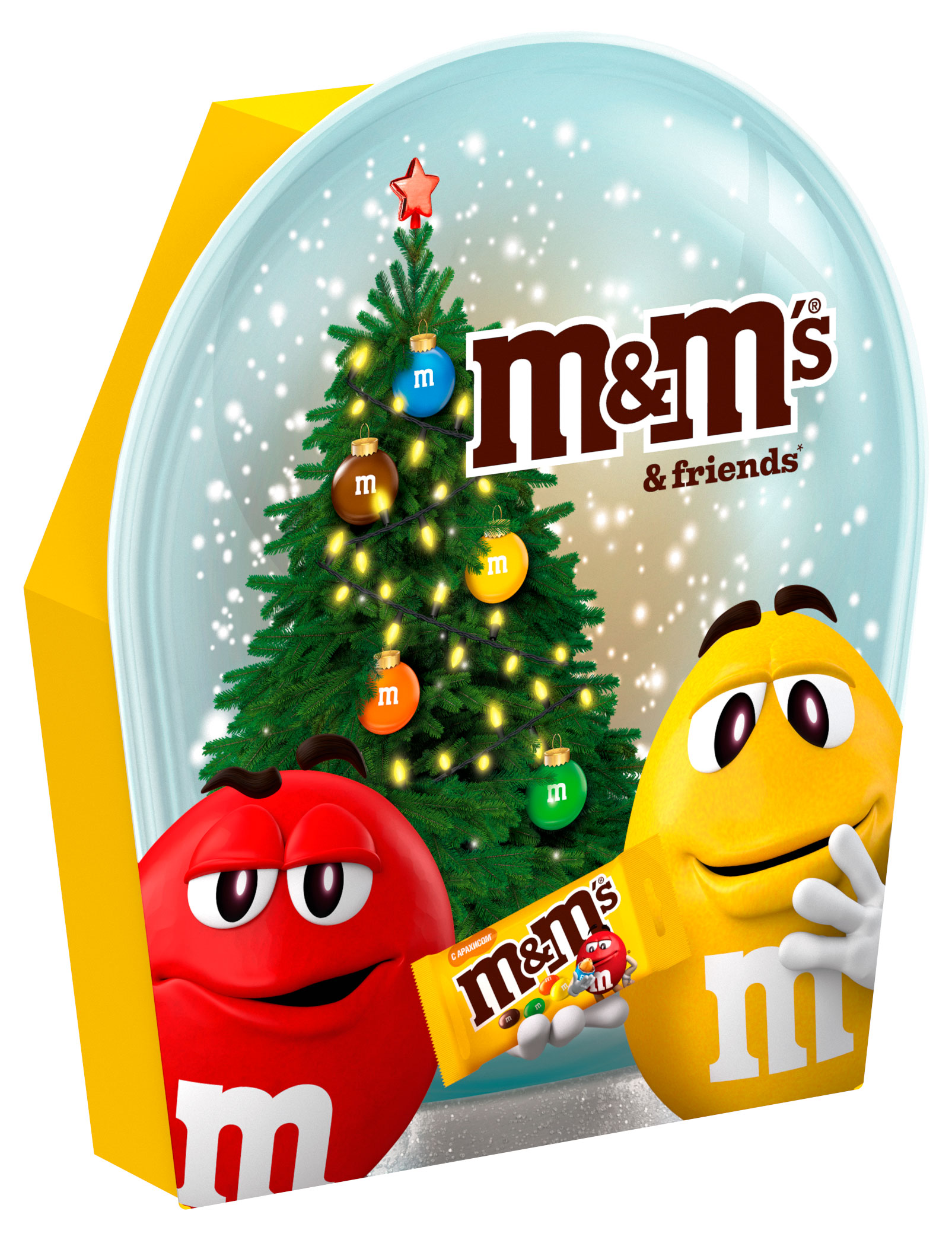 

Подарок новогодний сладкий M&Ms & friends Снежный шар, 148 г