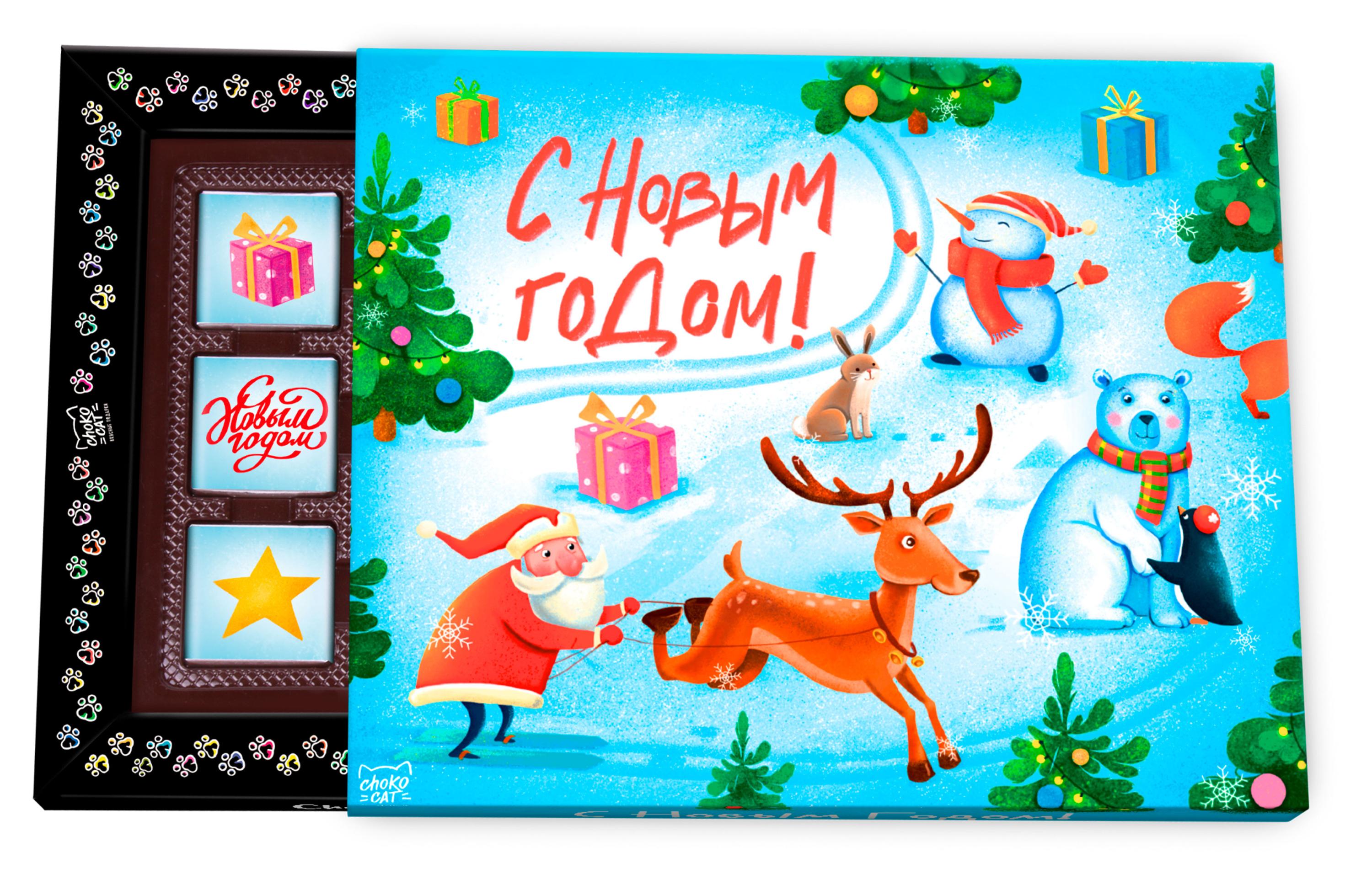 

Шоколад молочный Chokocat Чокобокс Новогодняя поляна, 60 г