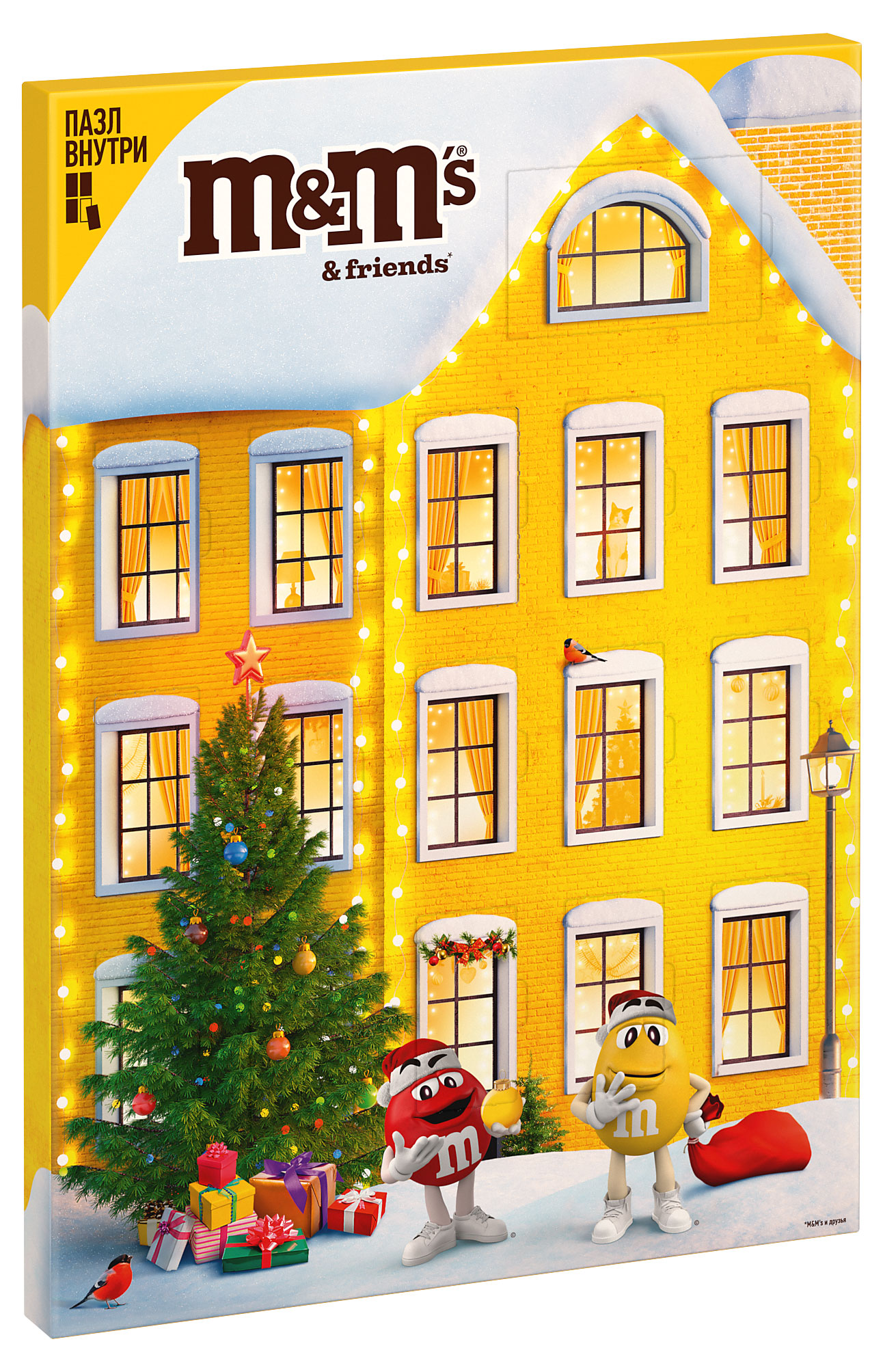 

Подарок новогодний сладкий M&Ms & friends Адвент-календарь с пазлом внутри, 233 г