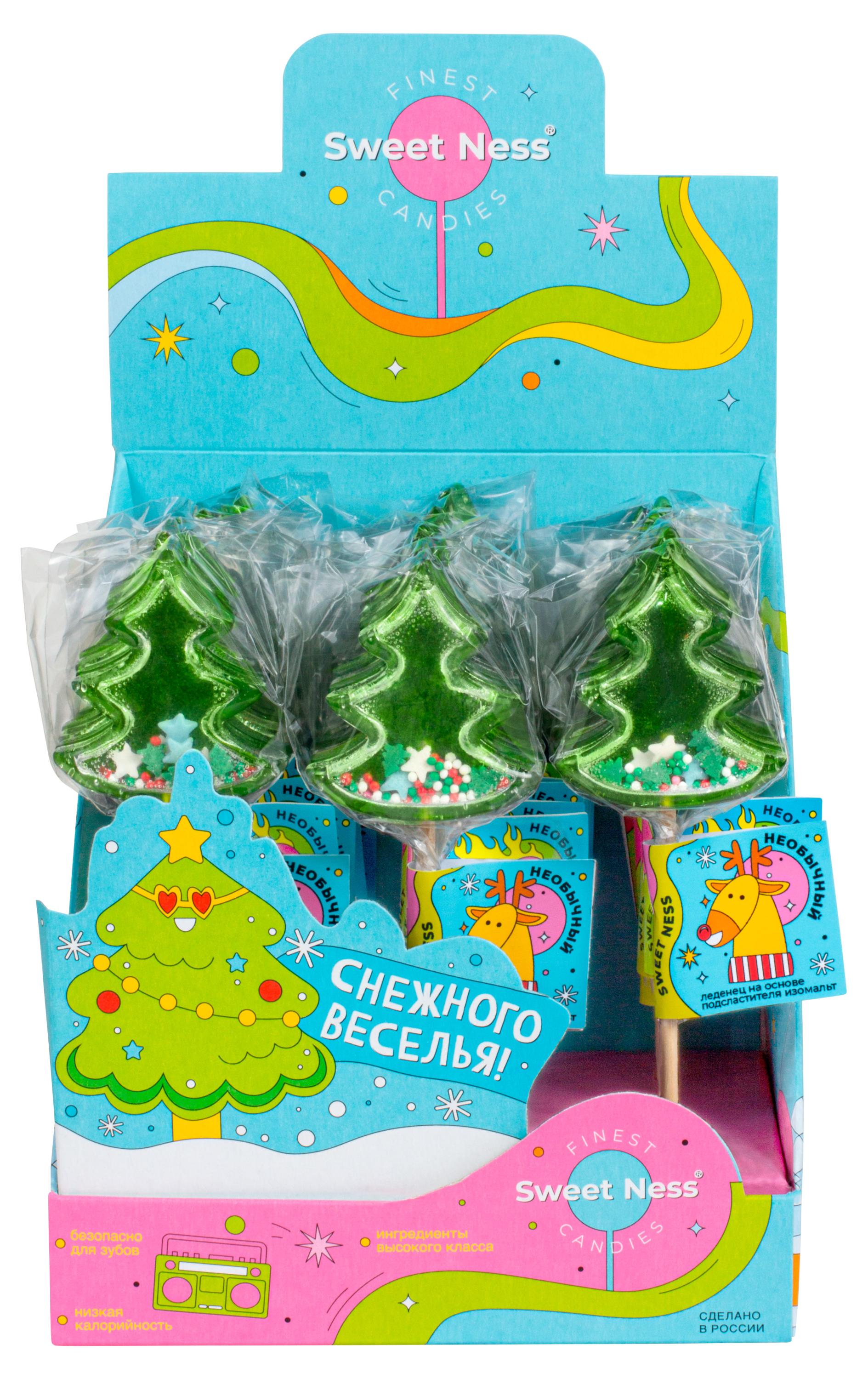 

Карамель леденцовая фигурная Sweet Елочка на основе подсластителя изомальт на палочке Зеленое яблоко 25 г, 1 шт в ассортименте