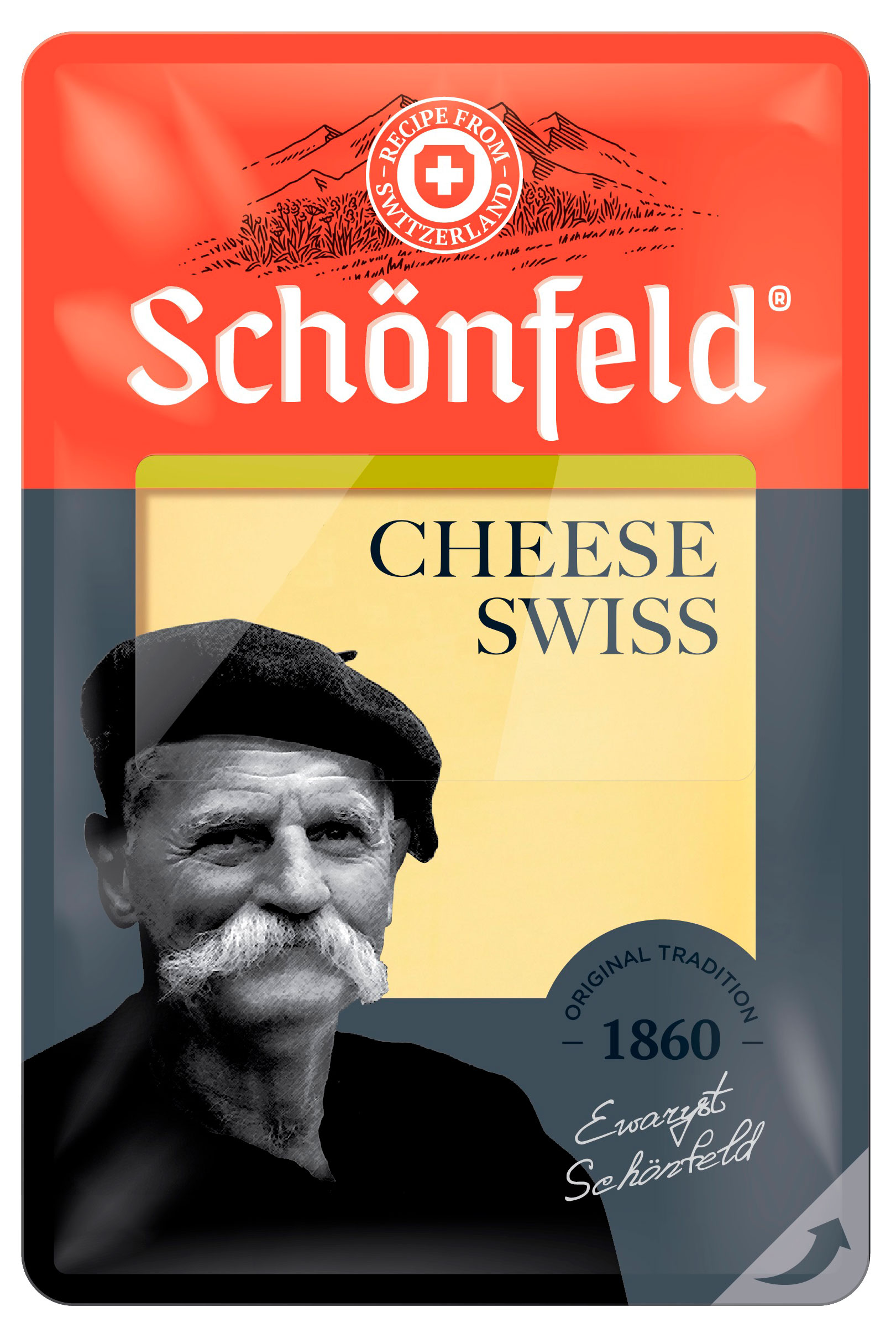 Изображение товара Полутвердый швейцарский сыр Swiss Cheese Schonfeld 125 г натуральный вкус
