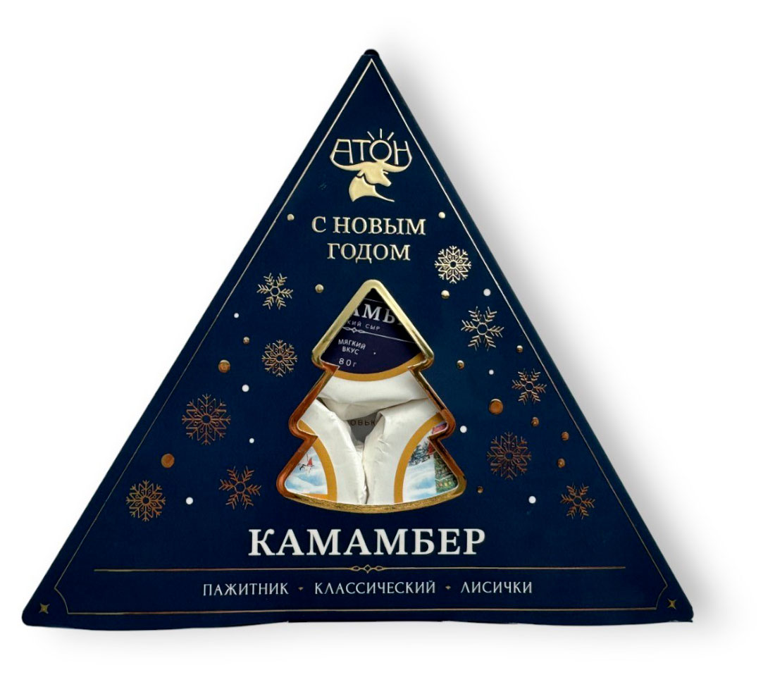 

Набор мягкого сыра Камамбер с белой плесенью Атон классический с пажитником с лисичками БЗМЖ, 240 г