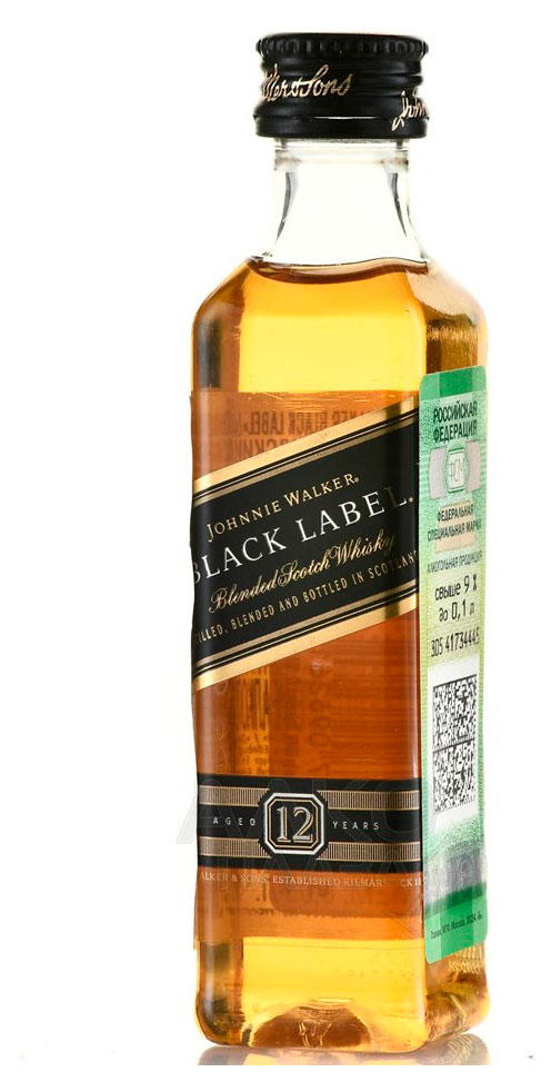 Изображение товара Виски Johnnie Walker Black Label купажированный США, 0,05 л