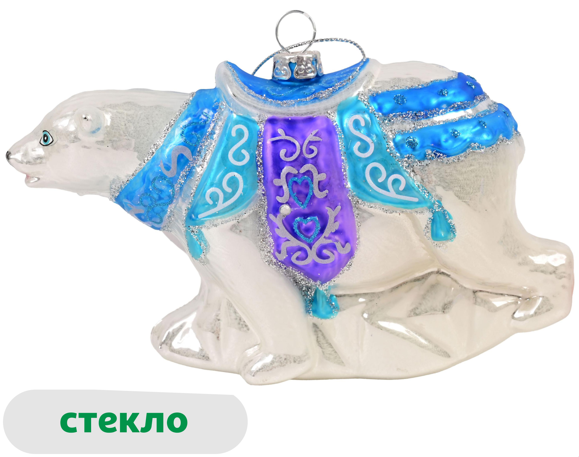 

Подвеска Снежная королева Медведь стекло, 17 см