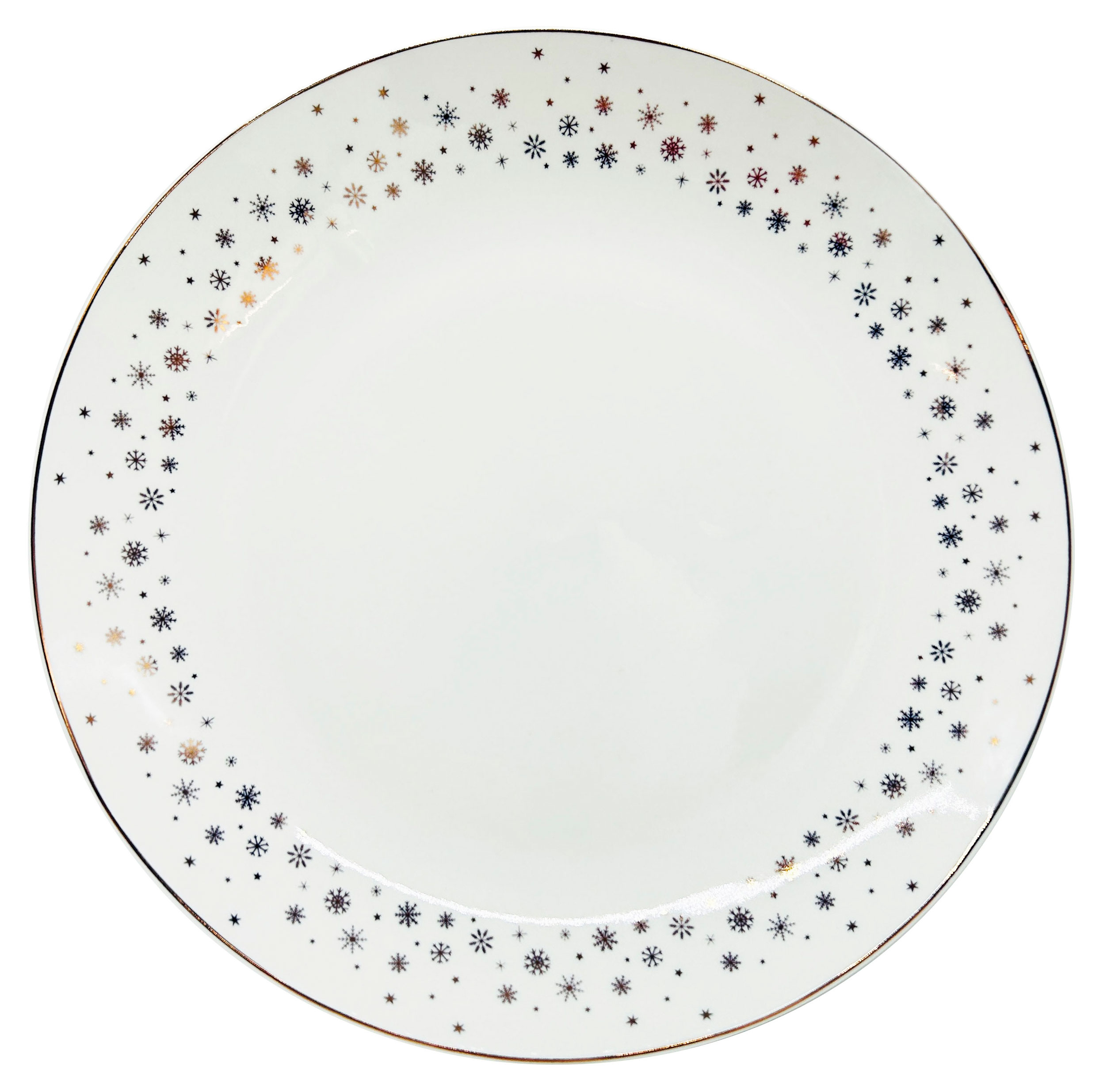 

Тарелка обеденная Actuel Золото театра Снежинки фарфоровая белая, 26 см