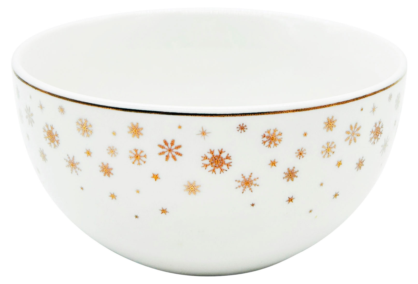 

Салатник Actuel Золото театра Снежинки фарфоровый белый, 14 см