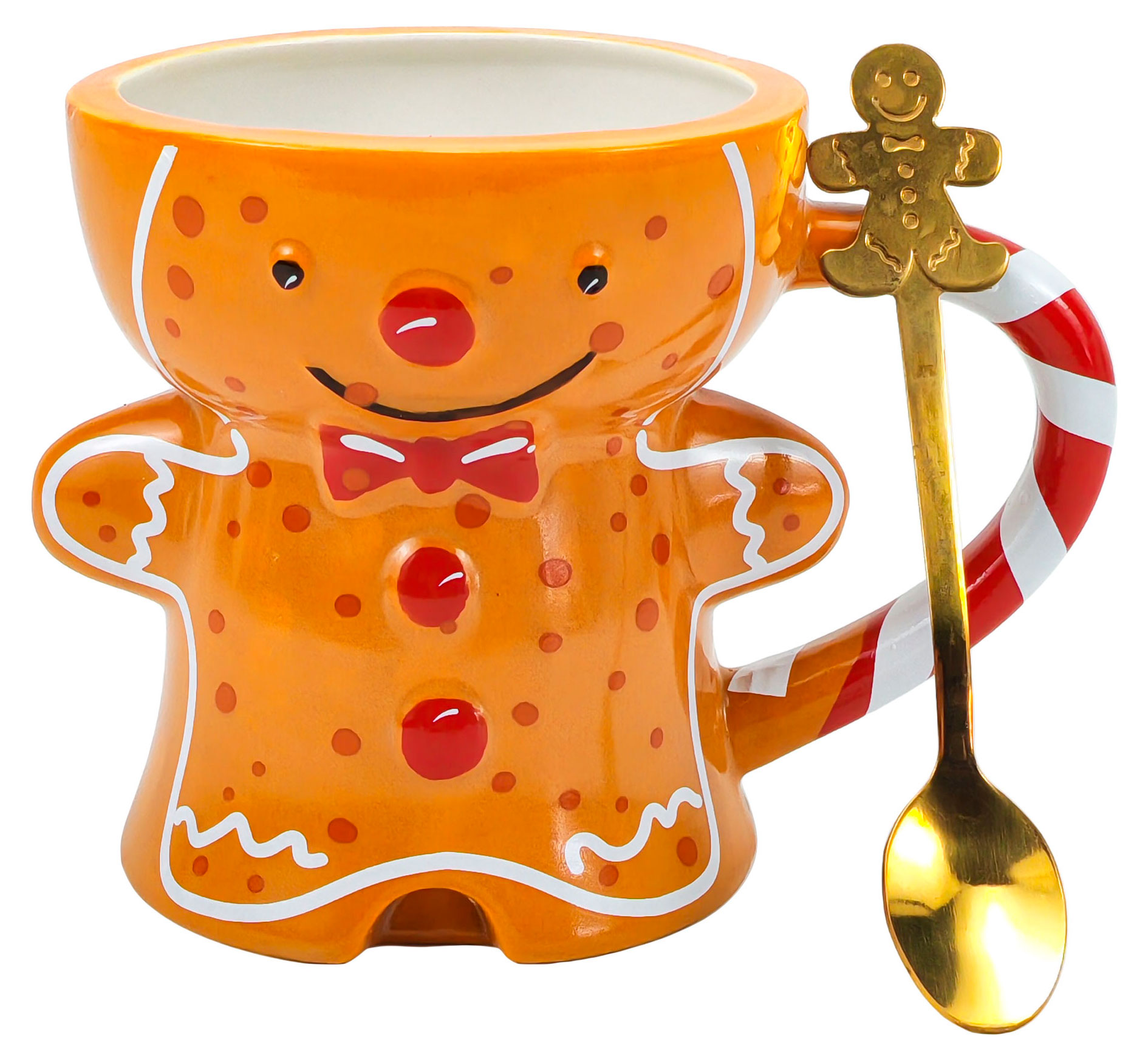 Изображение товара Кружка с ложкой Actuel Вокруг света Имбирный человек 380 мл фарфор