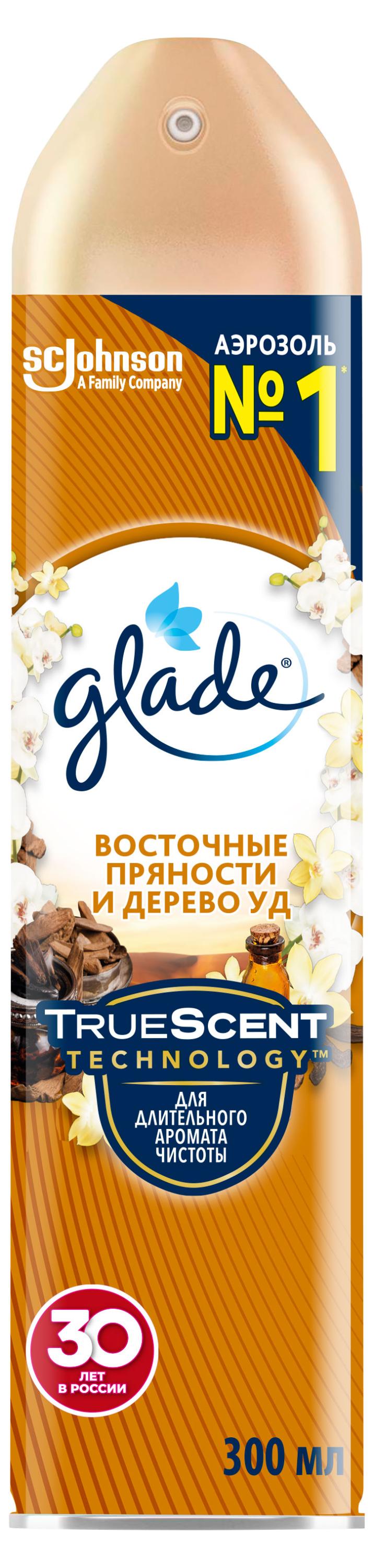 

Освежитель воздуха Glade Аэрозоль Восточные пряности и дерево уд, 300 мл